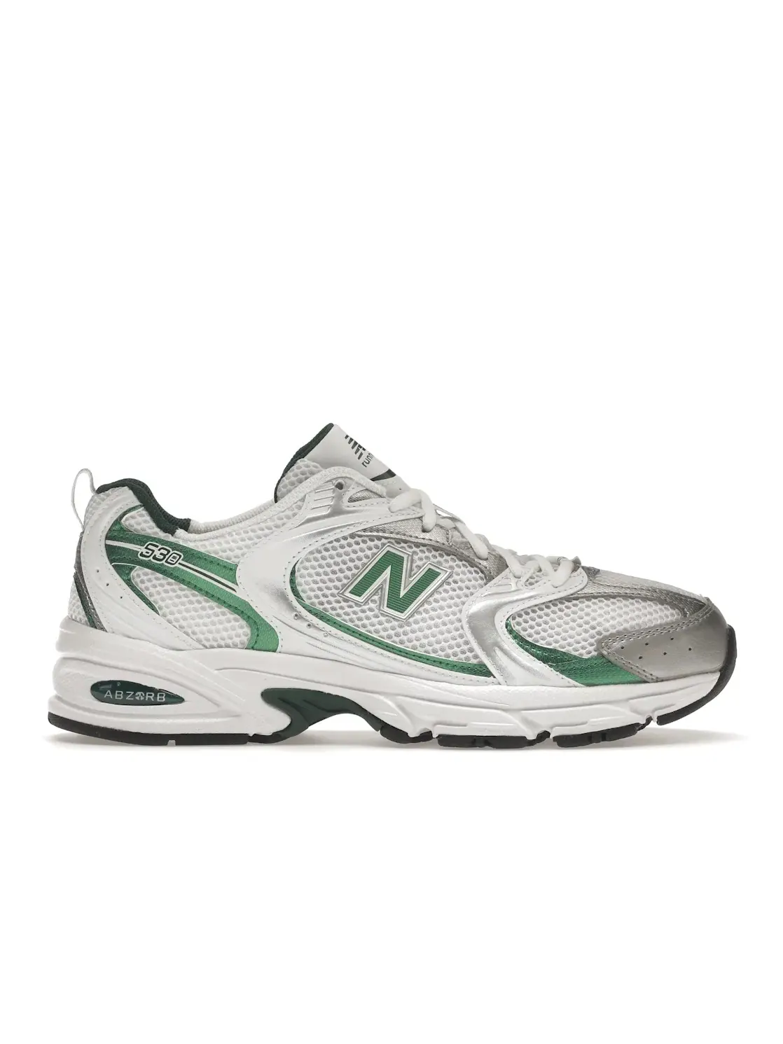 Мужские кроссовки с сетчатым верхом New Balance 530 — изображение 1 из 4, белый/зеленый
