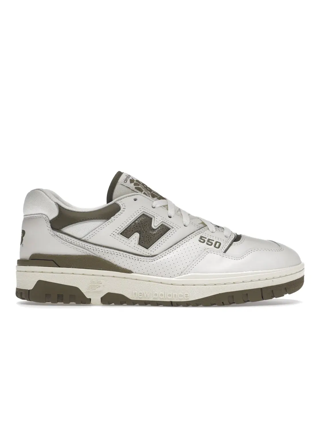 Мужские кроссовки с ретро-дизайном New Balance 550 Aime Leon Dore Olive — изображение 1 из 4, белый/оливковый