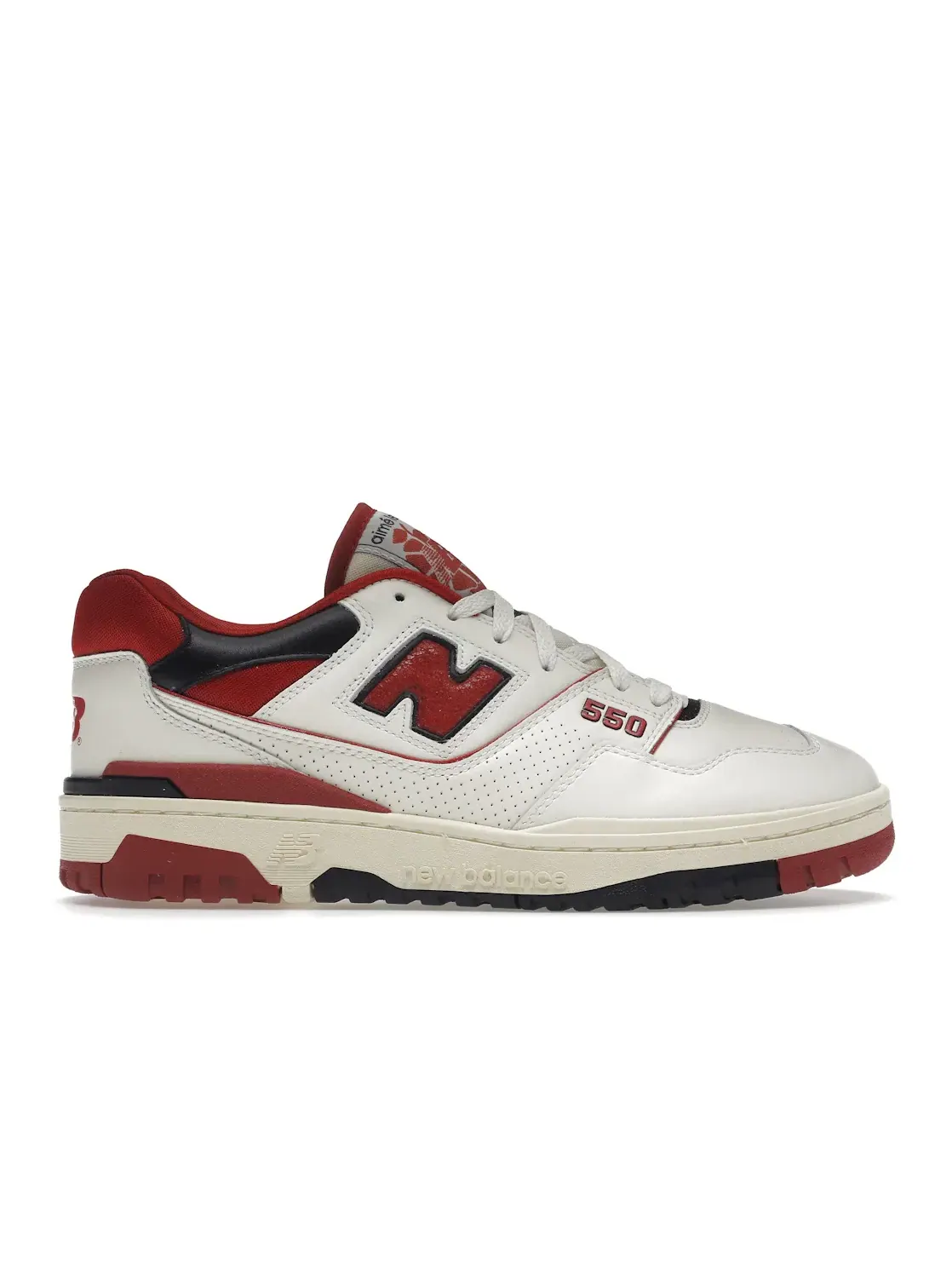 Мужские кроссовки с кожаным верхом New Balance 550 — изображение 1 из 4, белый/красный
