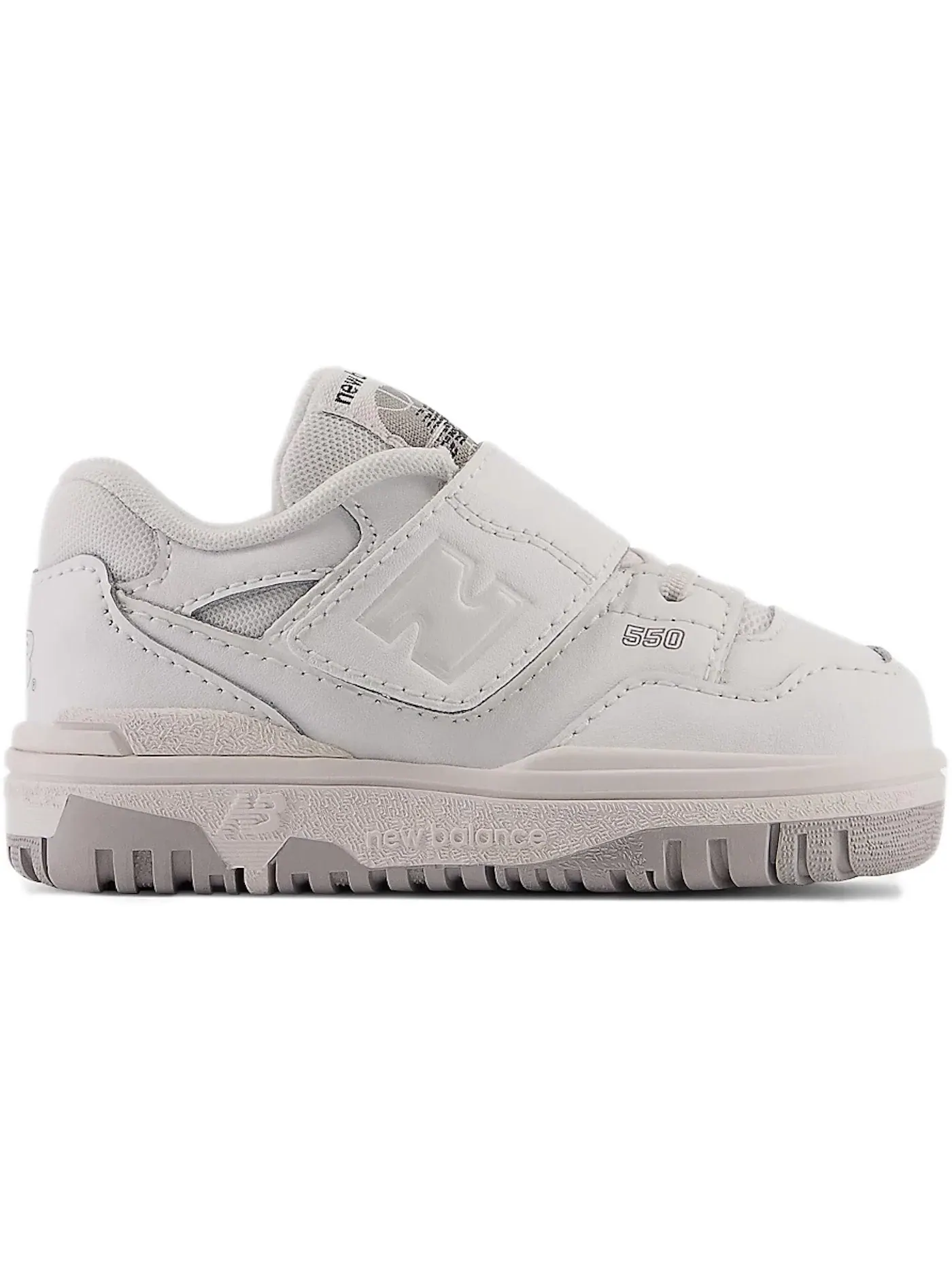 Детские кроссовки на шнуровке с ремешком New Balance 550 Bungee Lace Strap New Balance — изображение 1 из 1, белый/серый