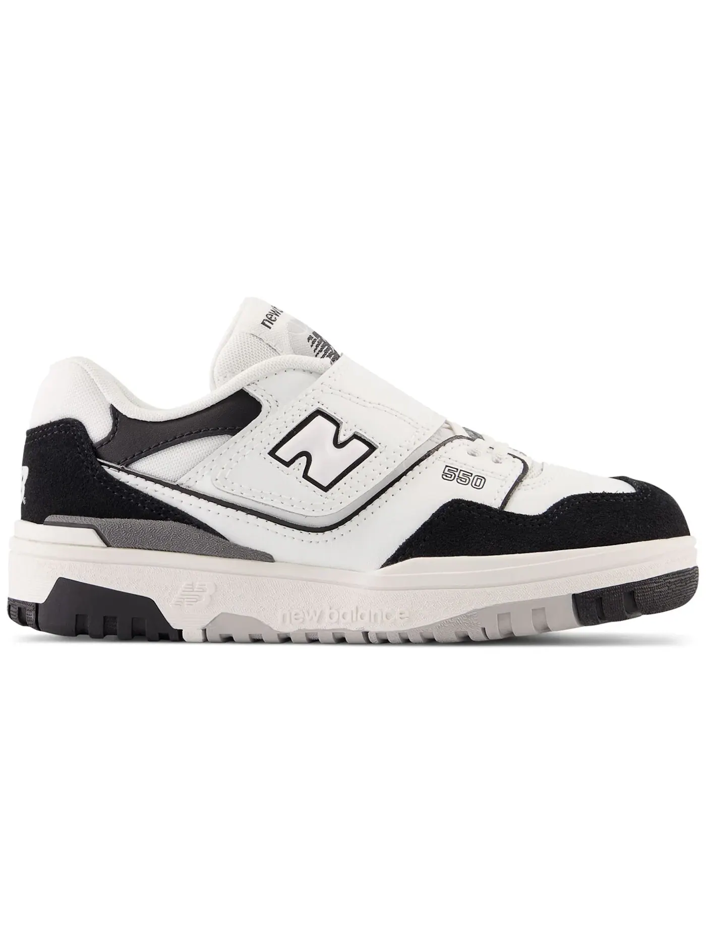 Детские кроссовки без шнурков New Balance 550 Bungee Lace New Balance — изображение 1 из 1, белый/черный