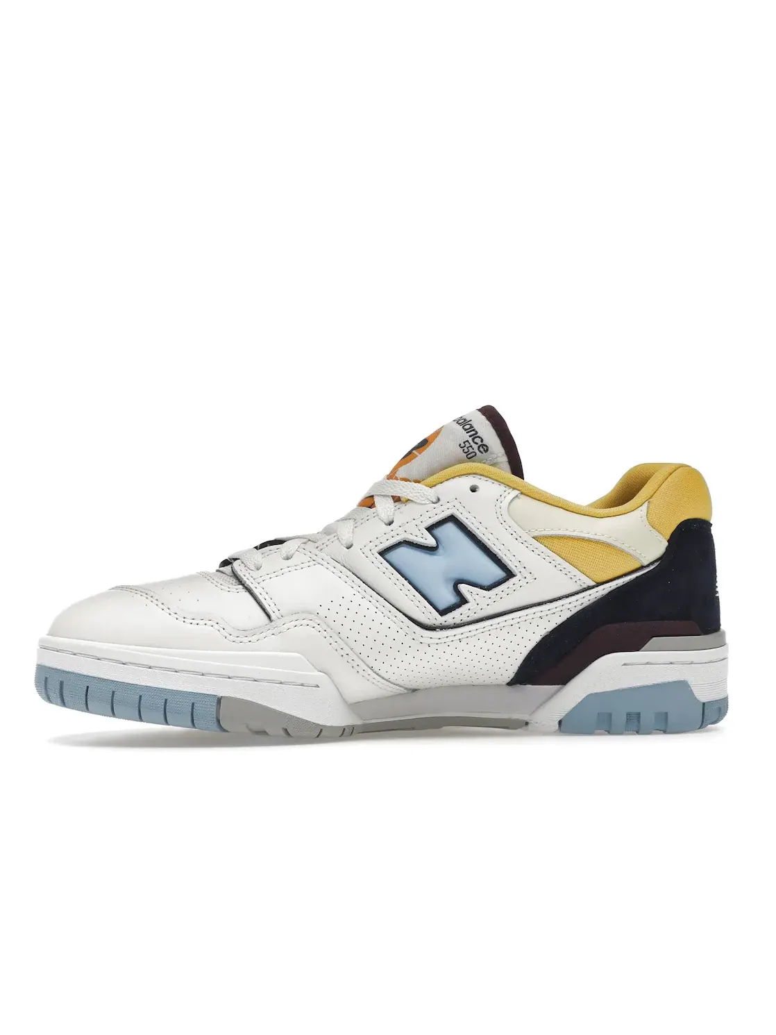 Мужские кроссовки Lifestyle с контрастными вставками New Balance 550 — изображение 3 из 3, белый/синий/желтый