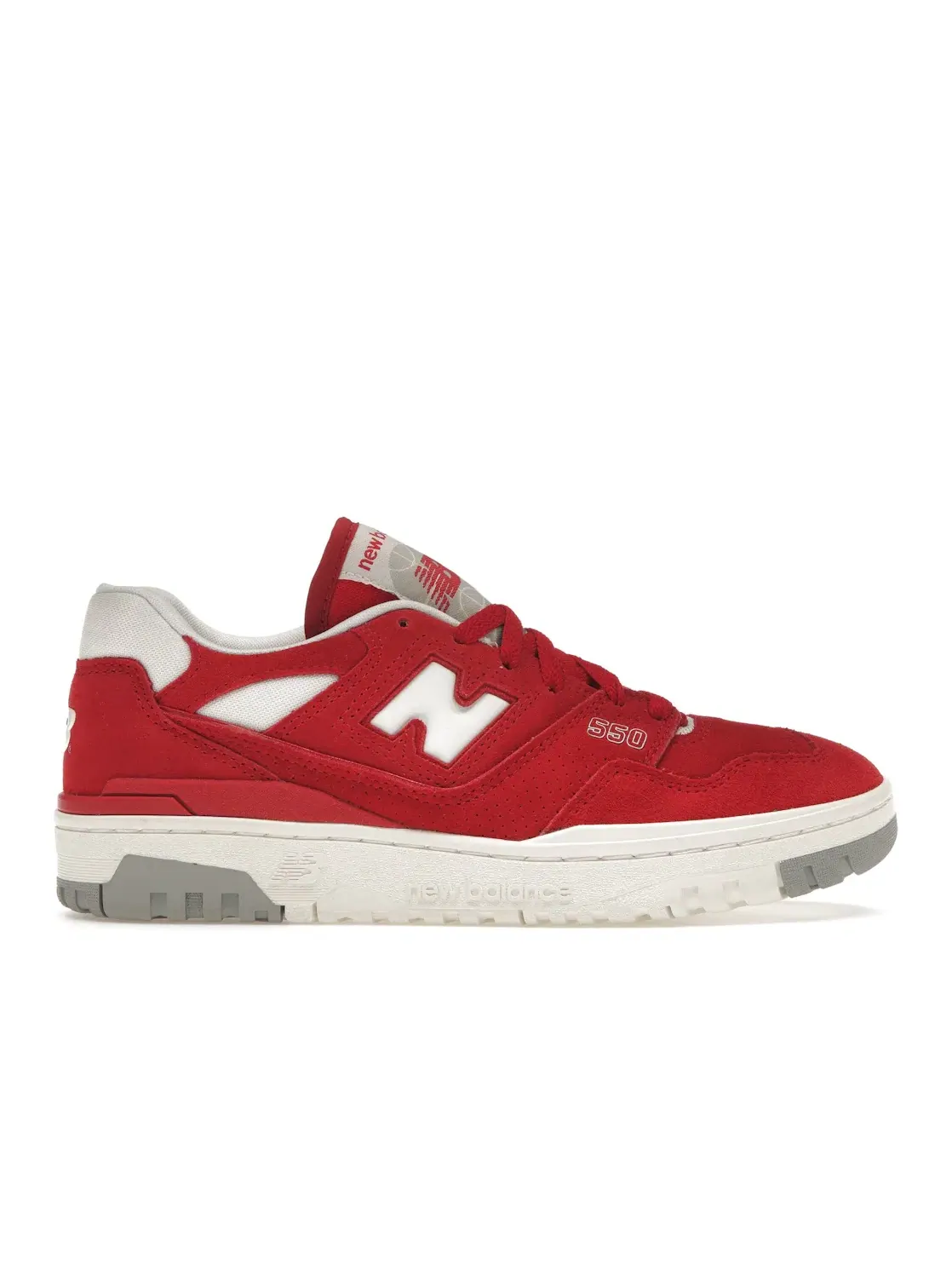 Мужские кроссовки замшевые New Balance 550 — изображение 1 из 4, красный/белый