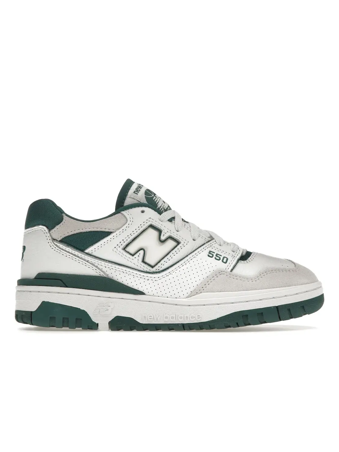 Мужские кроссовки кожаные с замшевыми вставками New Balance 550 — изображение 1 из 4, белый/винтажный