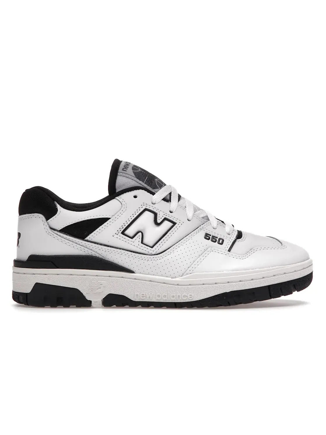 Мужские кроссовки с перфорированными накладками New Balance 550 — изображение 1 из 4, белый черный