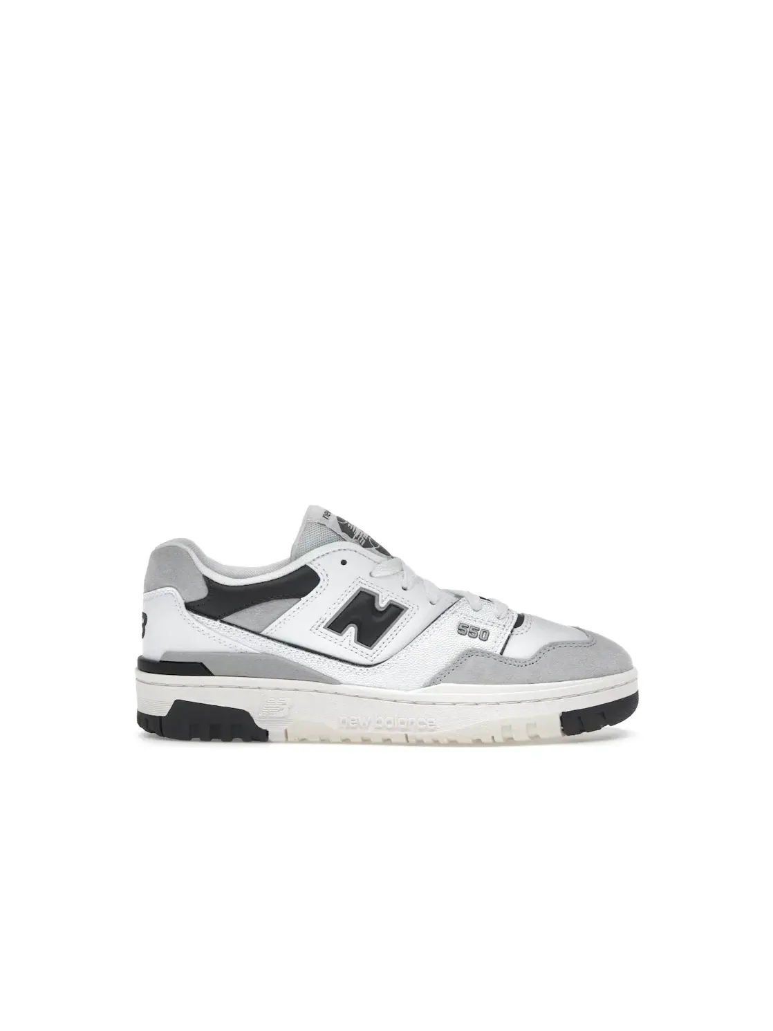 Детские кроссовки для мальчиков и девочек с длинным язычком New Balance 550 — изображение 1 из 4, белый/черный