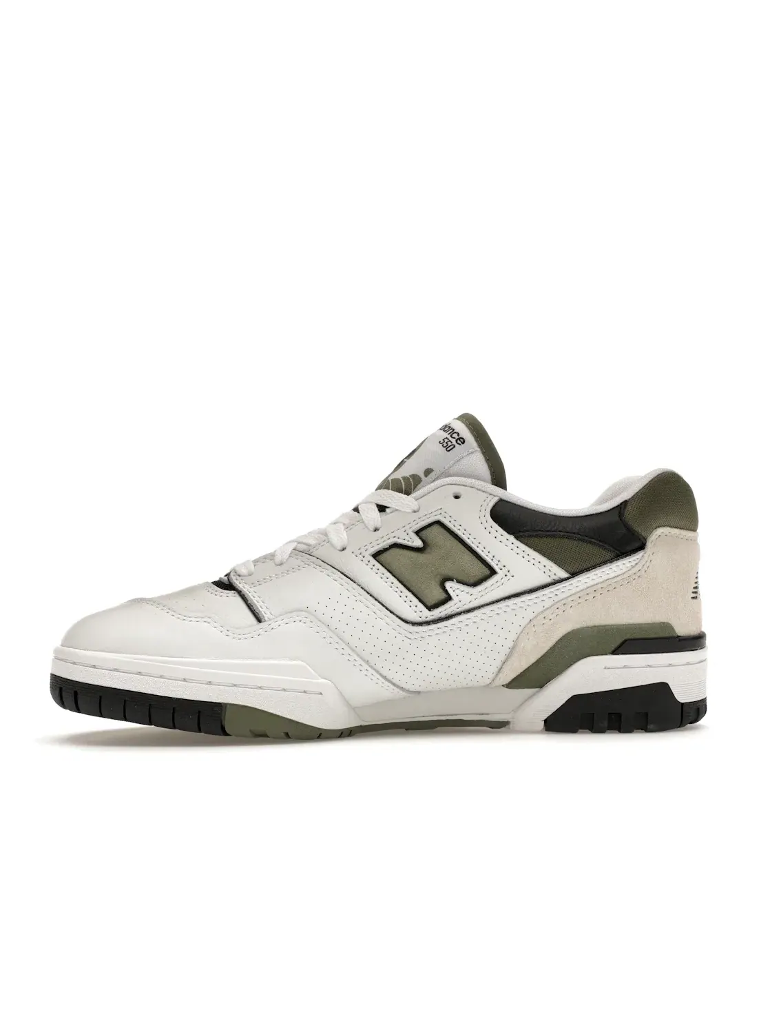 Мужские кроссовки с замшевыми вставками New Balance 550 — изображение 3 из 4, белый/темный/черный