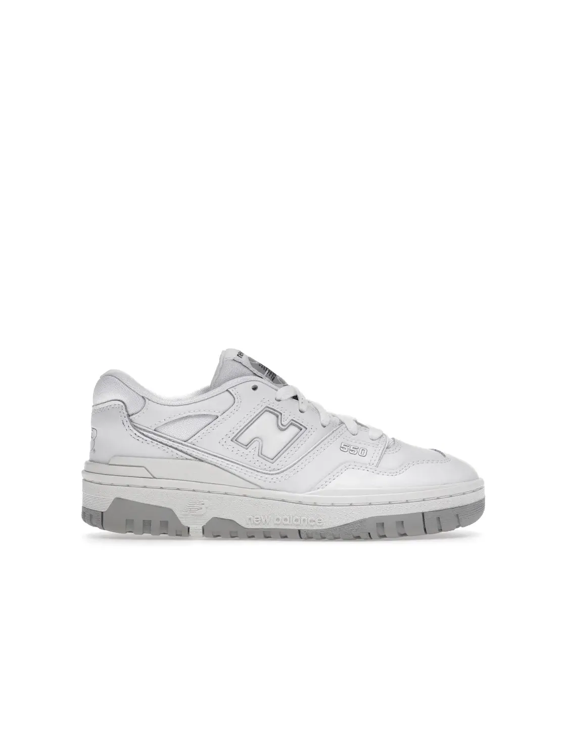 Детские кроссовки для мальчиков и девочек с ретро-дизайном New Balance 550 — изображение 1 из 4, белый серый