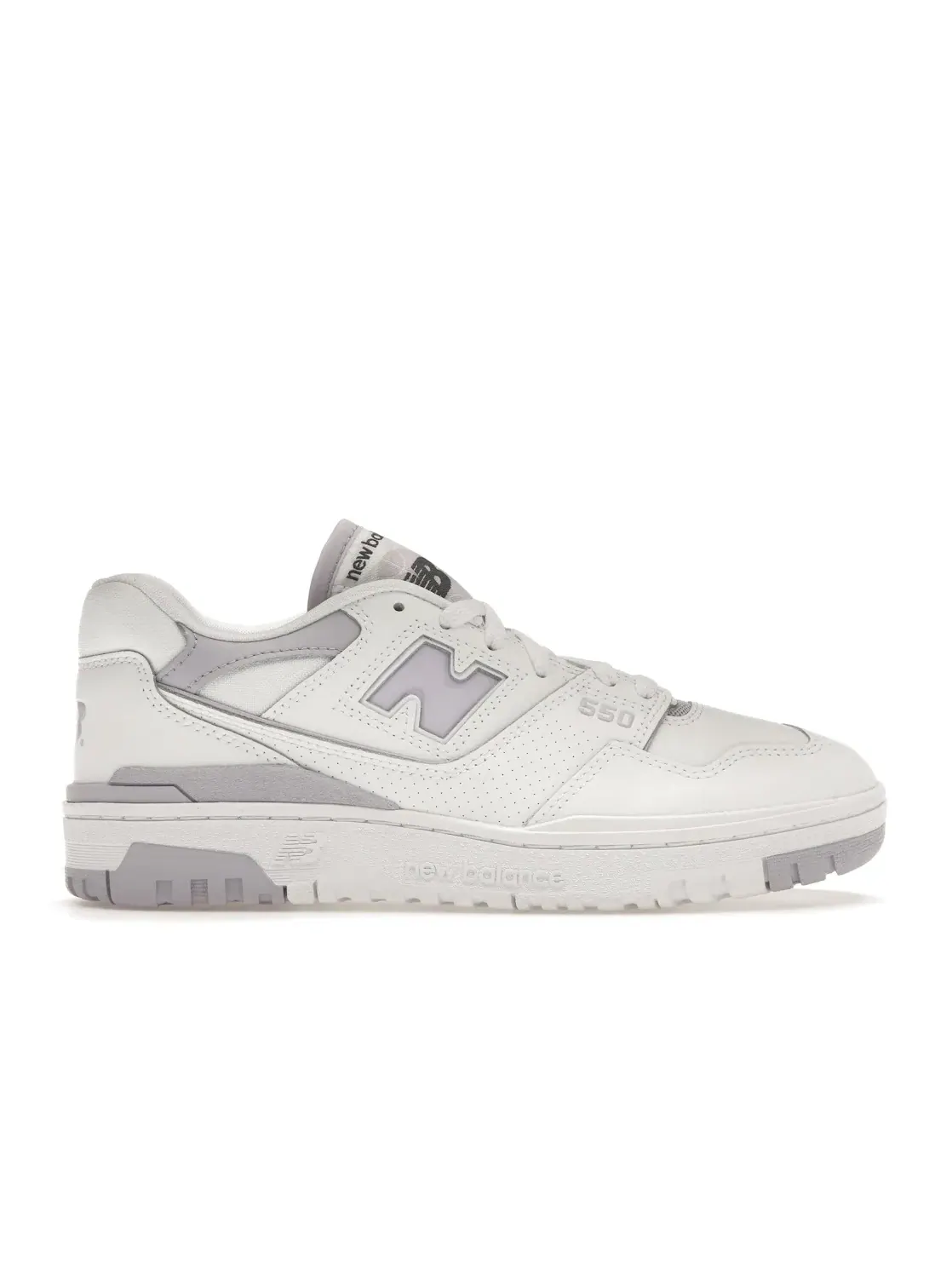 Женские кроссовки с низким профилем New Balance 550 — изображение 1 из 4, белый/серый фиолетовый