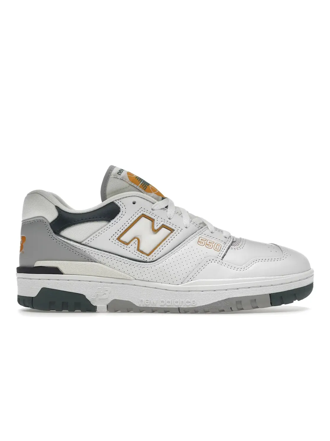 Мужские кроссовки кожаные New Balance 550 — изображение 1 из 4, белый/зеленый/серый