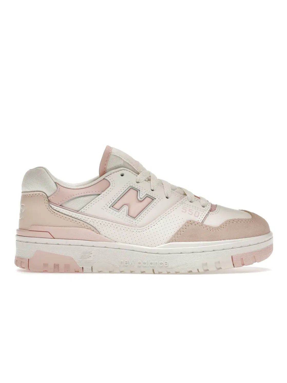 Женские кроссовки из кожи и замши New Balance 550 — изображение 1 из 4, белый розовый