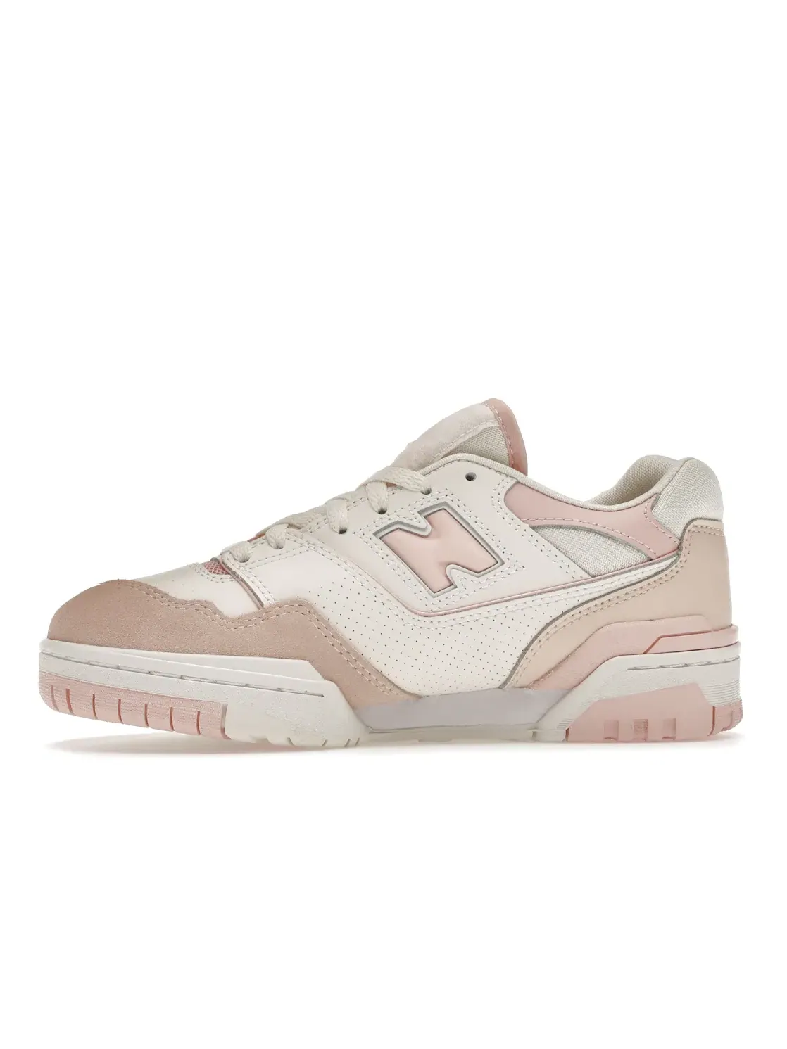 Женские кроссовки из кожи и замши New Balance 550 — изображение 3 из 4, белый розовый