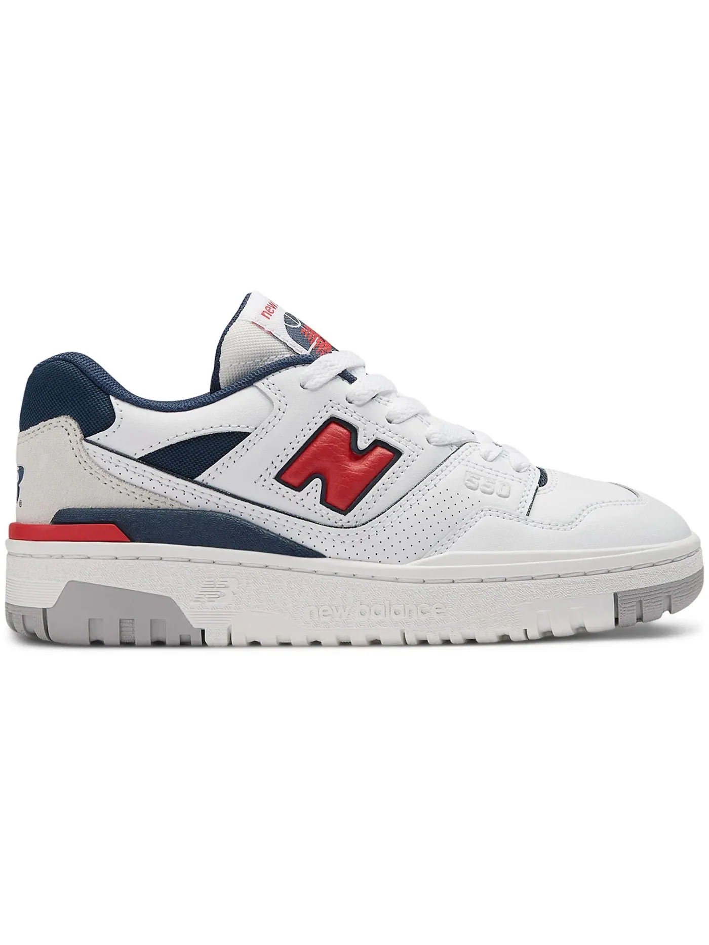Детские кроссовки для мальчиков Lifestyle New Balance 550 — изображение 1 из 1, белый/красный