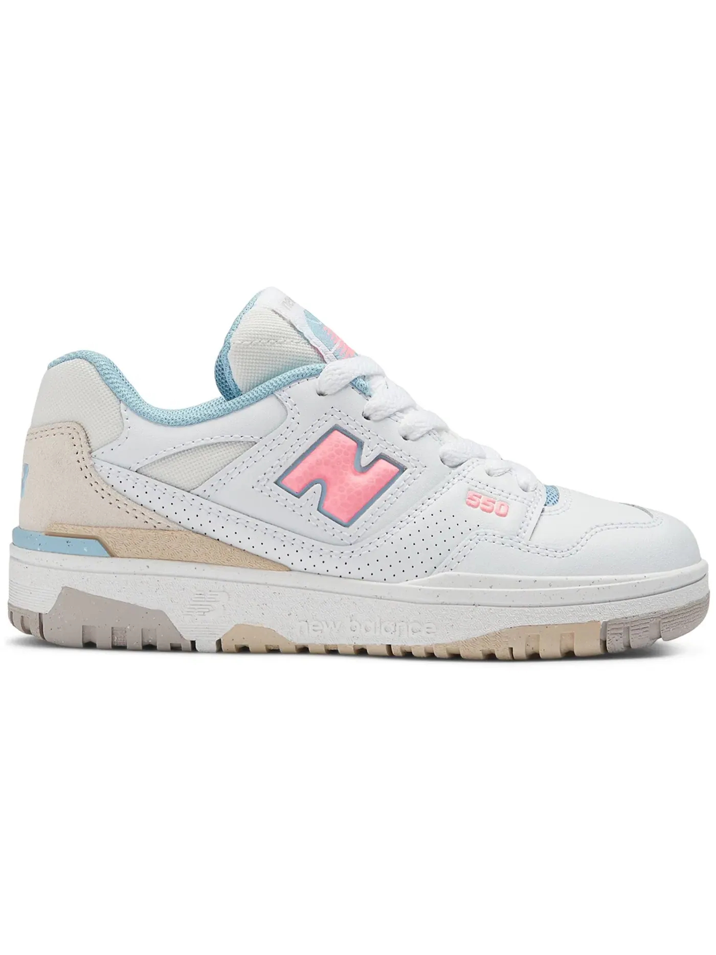 Детские кроссовки Lifestyle New Balance 550 — изображение 1 из 1, белый розовый