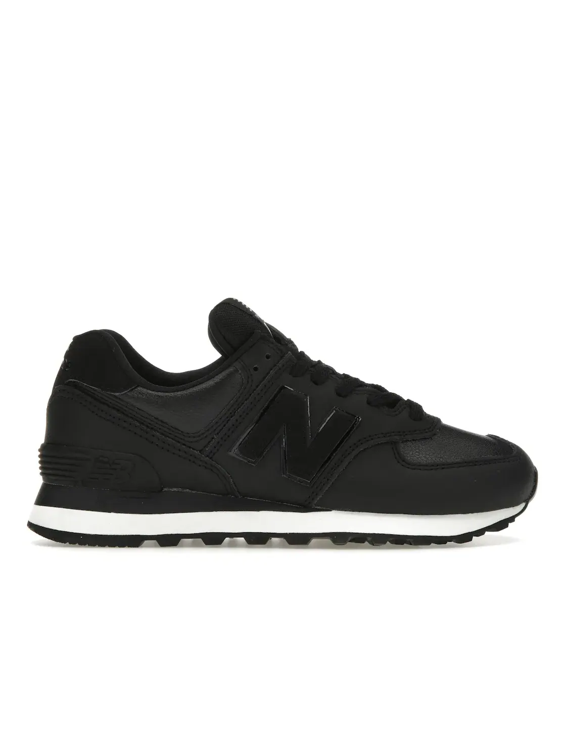 Женские кроссовки с кожаным верхом New Balance 574 — изображение 1 из 4, черный/белый