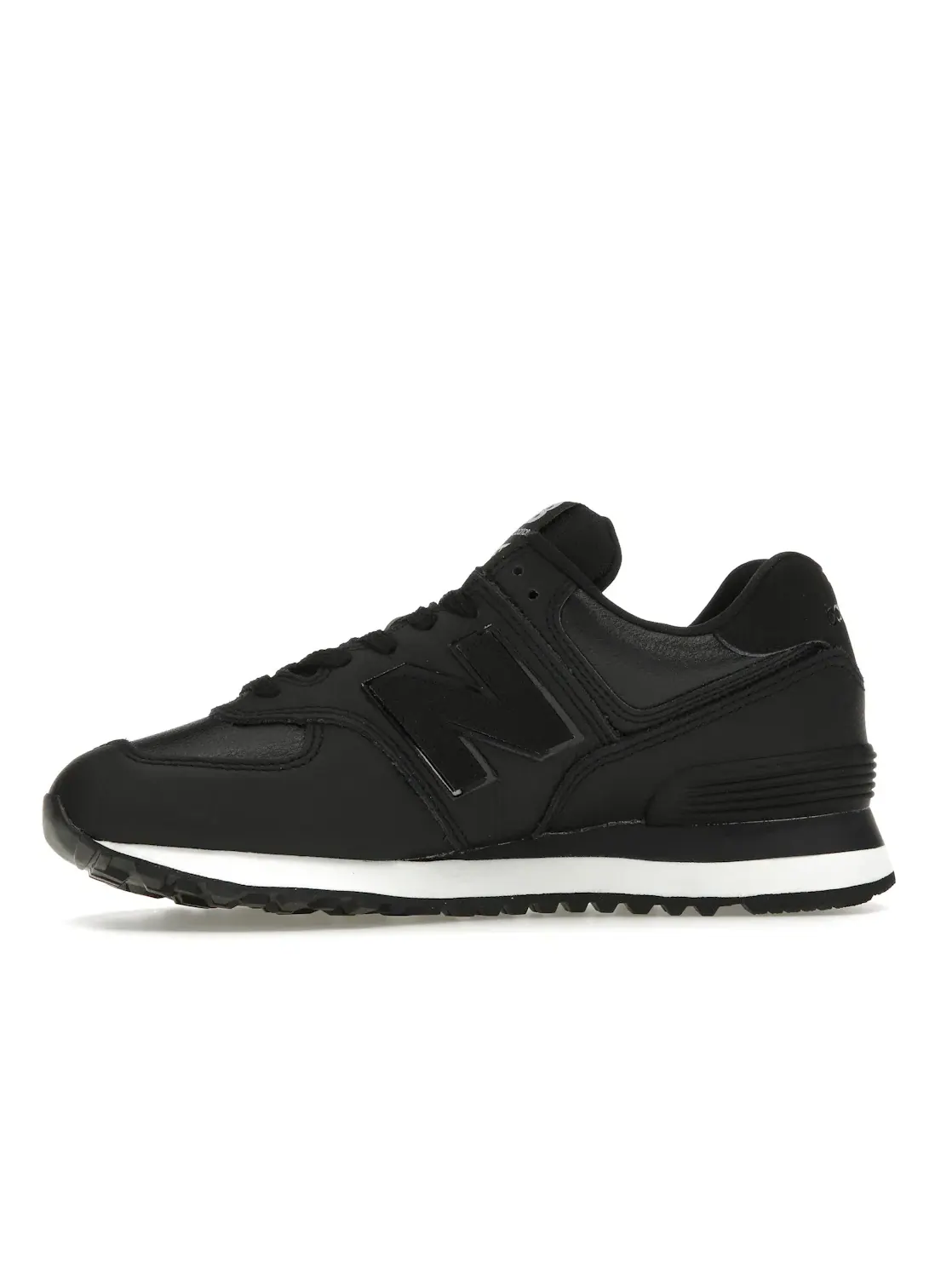 Женские кроссовки с кожаным верхом New Balance 574 — изображение 3 из 4, черный/белый