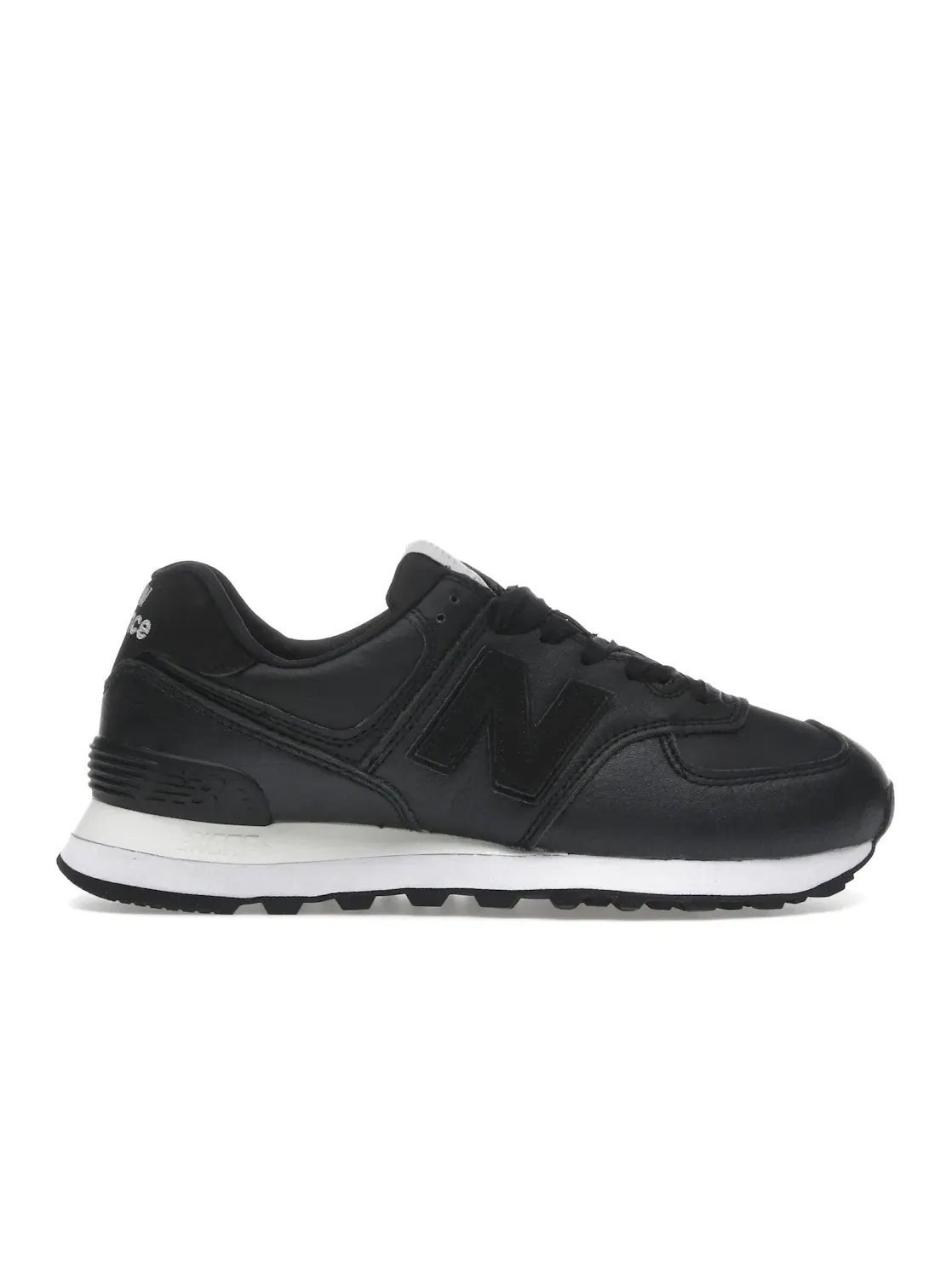 Женские кроссовки с кожаным верхом New Balance 574 — изображение 1 из 4, черный/белый