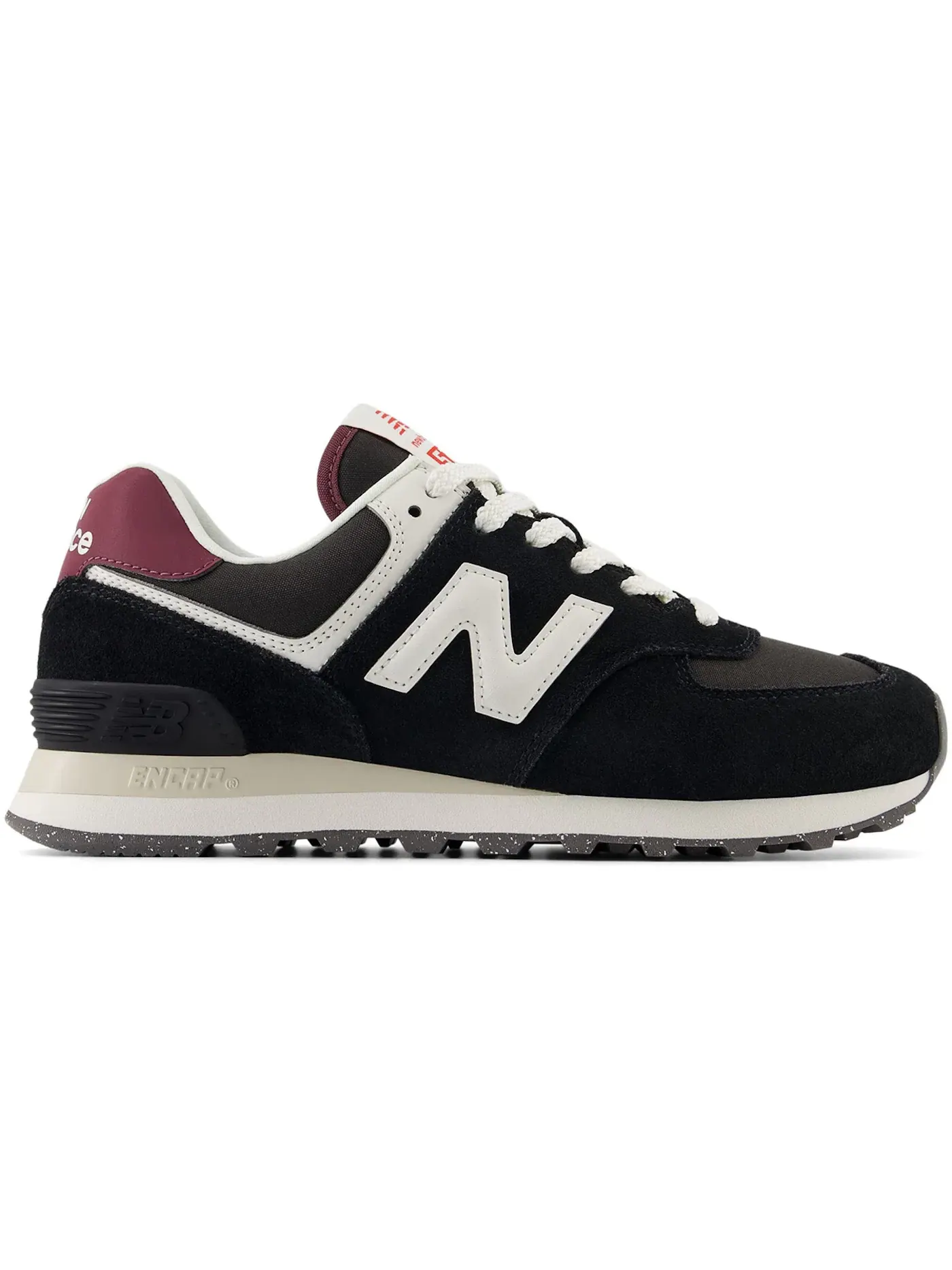 Женские кроссовки с замшевым верхом New Balance 574 — изображение 1 из 1, черный/белый