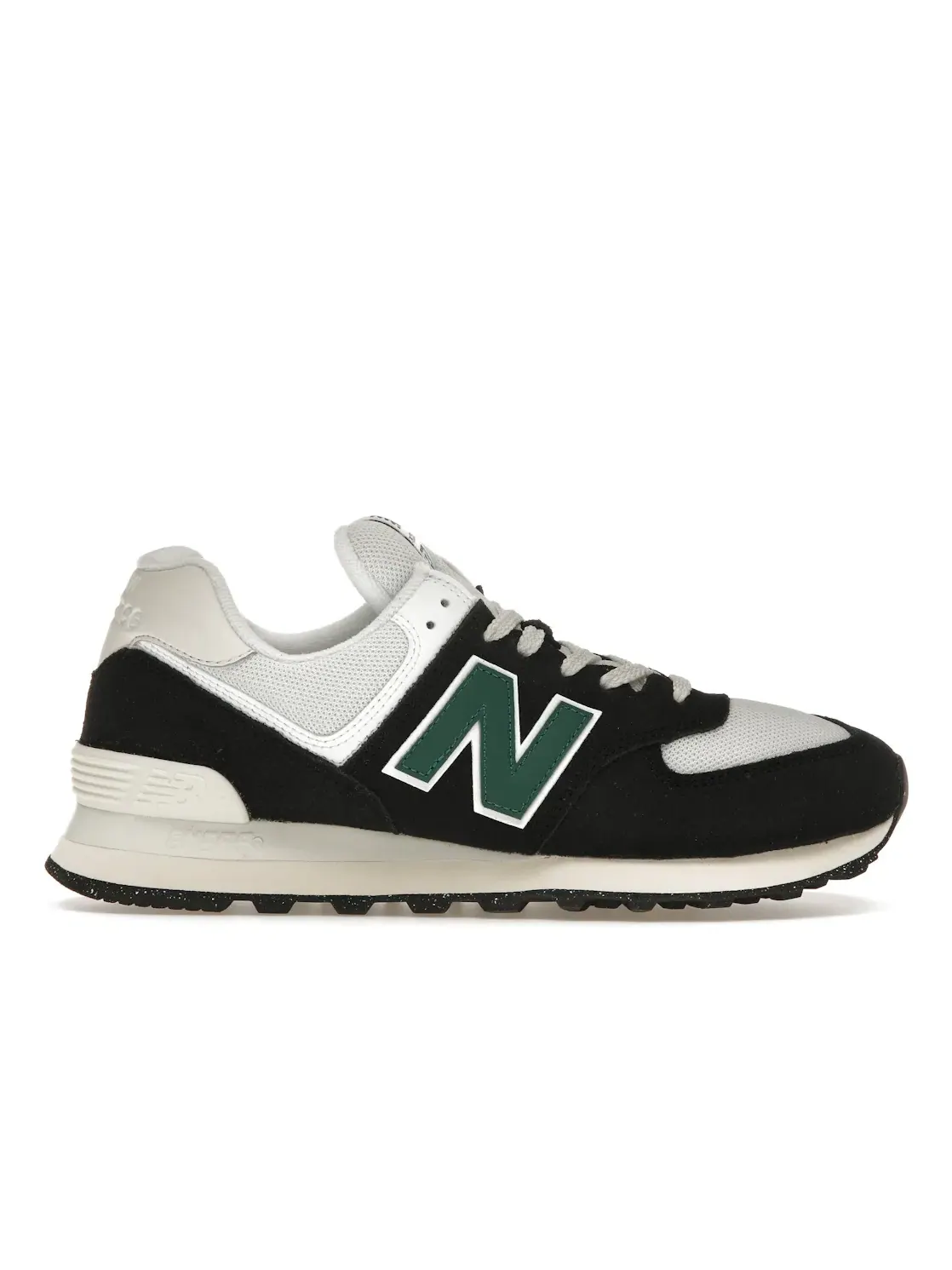 Мужские кроссовки с замшевым верхом New Balance 574 — изображение 1 из 4, черный/белый/зеленый