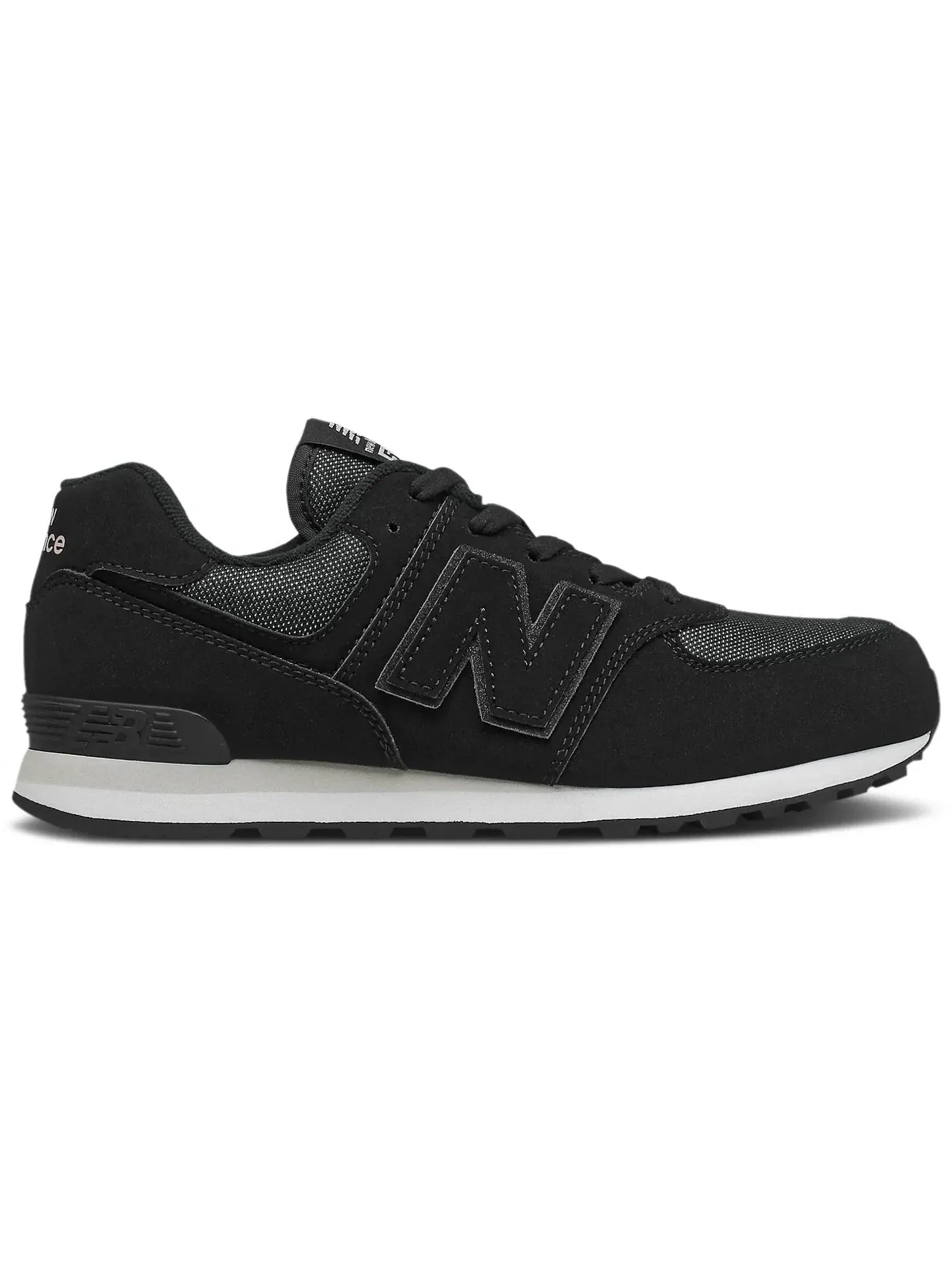 Детские кроссовки с металлическим эффектом New Balance 574 — изображение 1 из 1, черный/розовый