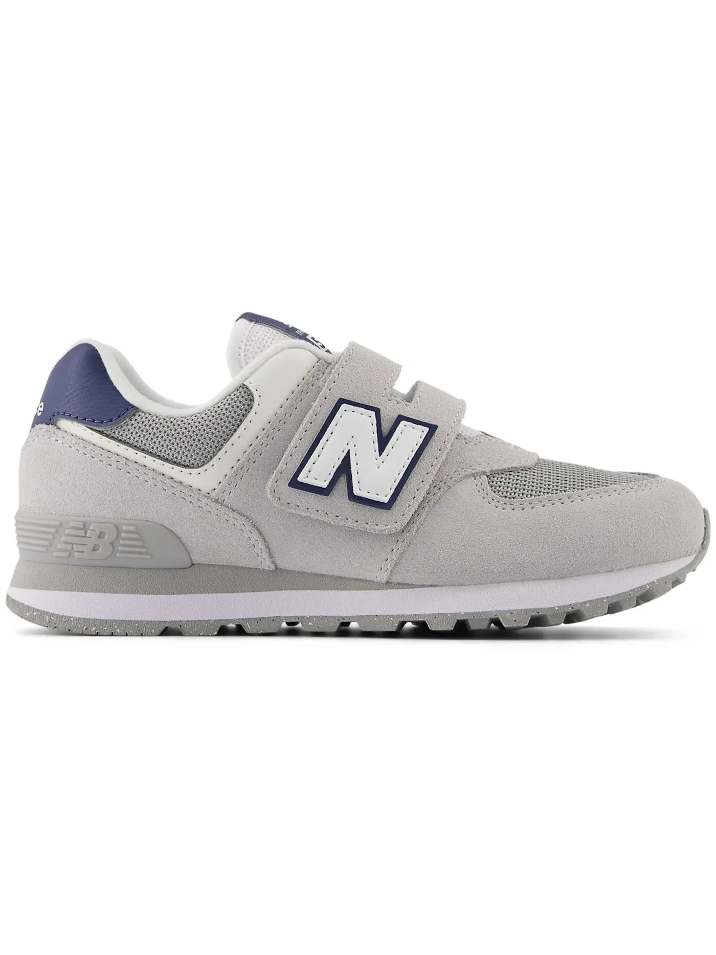 Детские кроссовки на липучках New Balance 574 Hook and Loop — изображение 1 из 1, серый/темно-синий