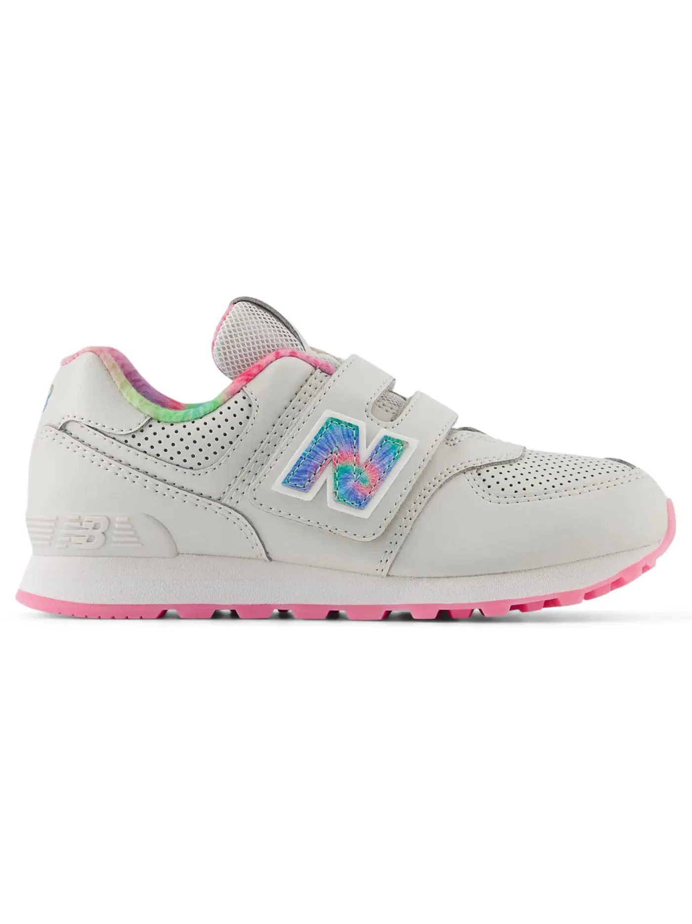 Детские кроссовки с принтом New Balance 574 Hook and Loop — изображение 1 из 1, серый/розовый