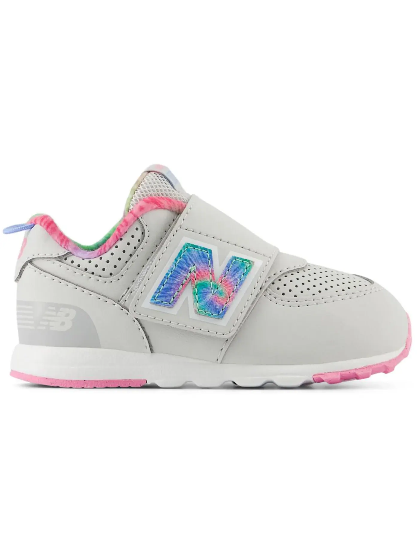 Детские кроссовки с принтом New Balance 574 Hook and Loop — изображение 1 из 1, серый розовый