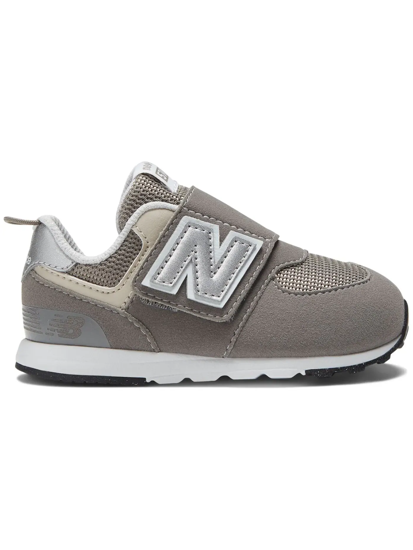 Детские кроссовки на липучках New Balance 574 — изображение 1 из 1, серебристый металлик