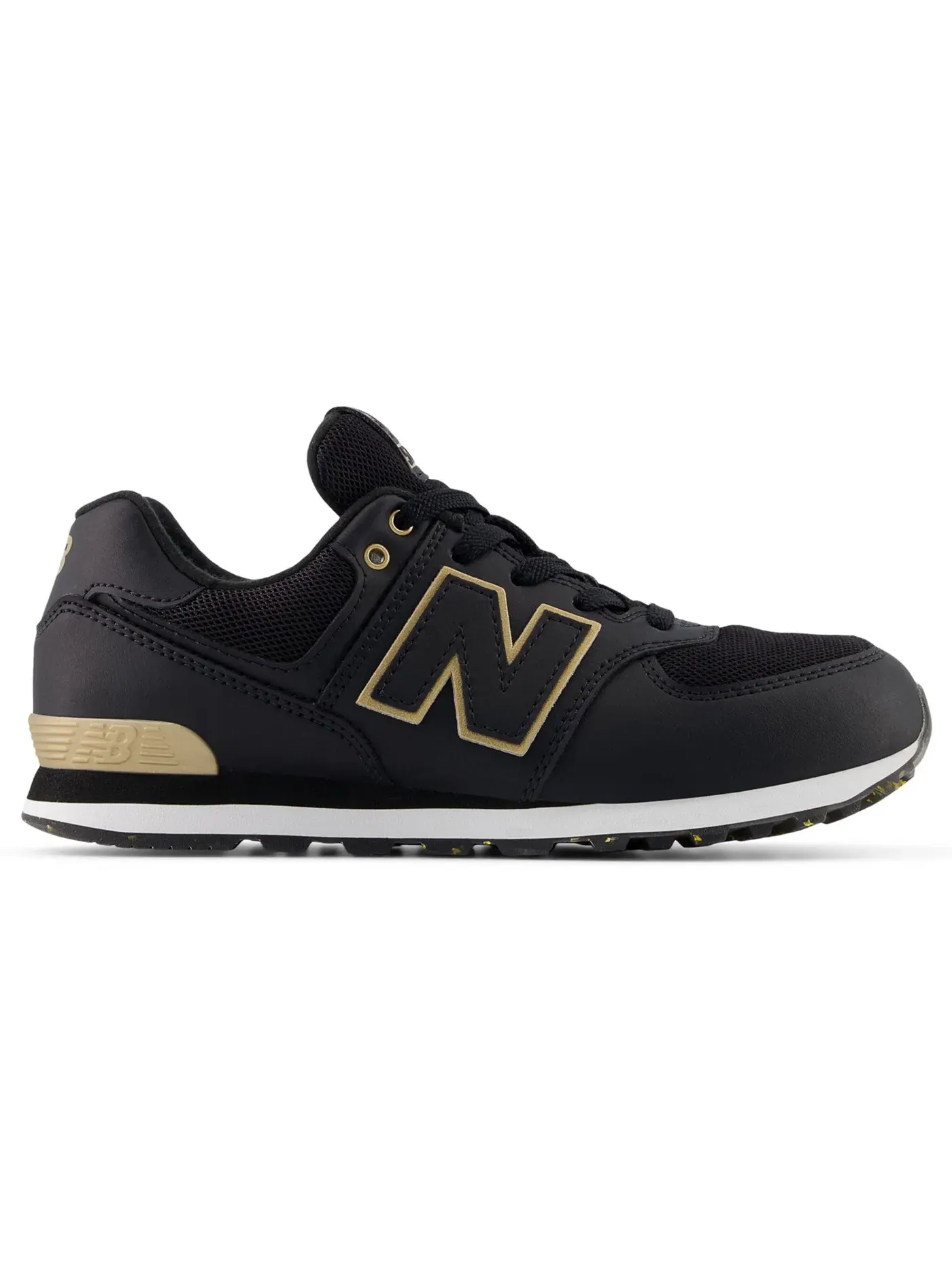 Детские кроссовки Lifestyle New Balance 574 Lace — изображение 1 из 1, черный/золотистый