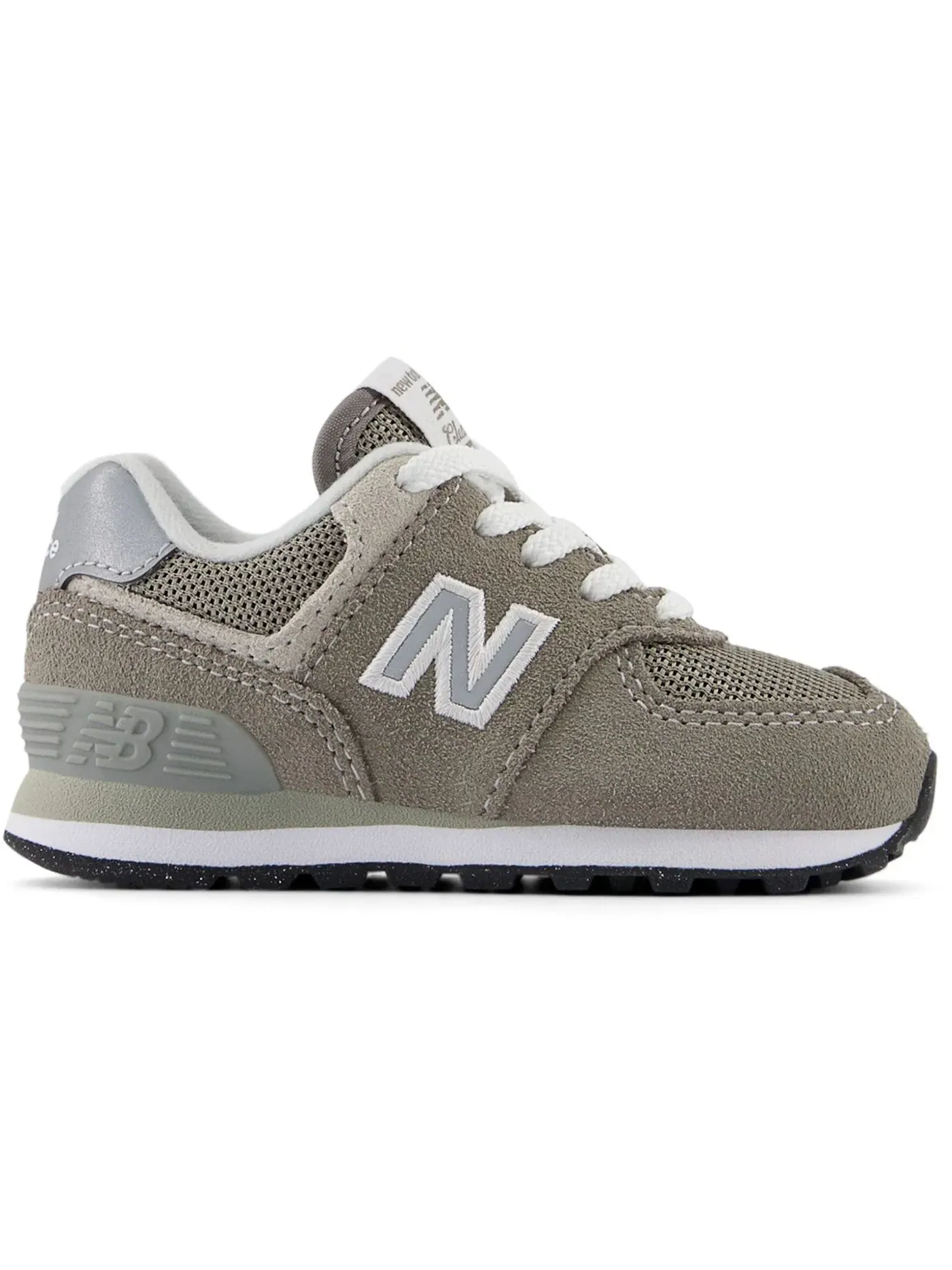 Детские кроссовки для мальчиков со шнуровкой New Balance 574 Lace — изображение 1 из 1, серый белый