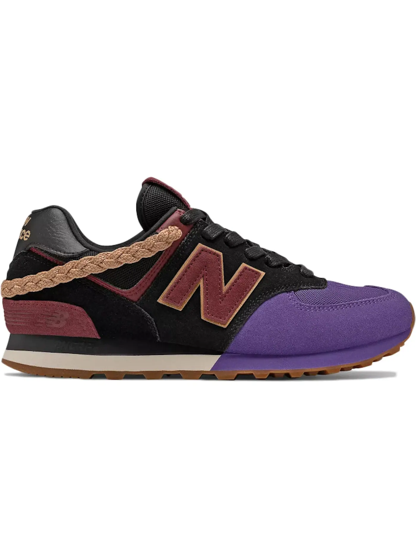 Мужские кроссовки Lifestyle New Balance 574 — изображение 1 из 1, черный///фиолетовый