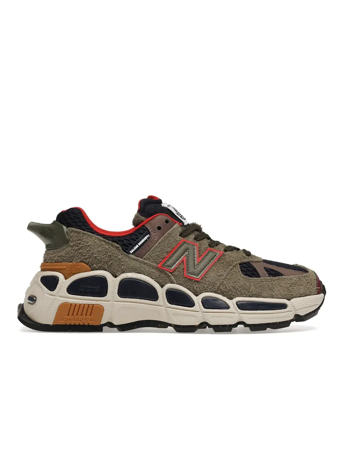 Мужские кроссовки с дизайном от Salehe Bembury New Balance 574 YURT — изображение 1 из 4, зеленый/бордовый