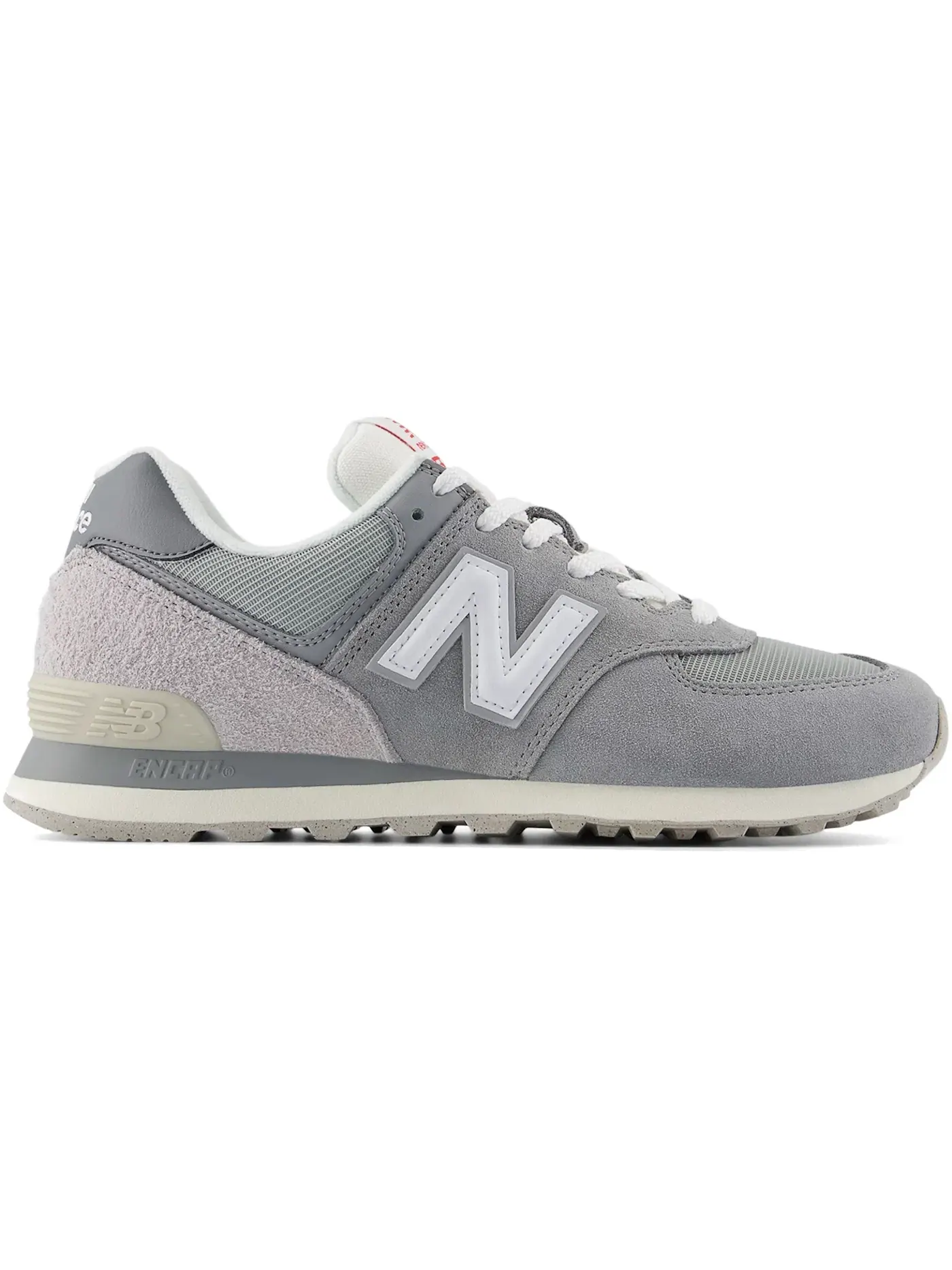 Мужские кроссовки с замшевым верхом New Balance 574 — изображение 1 из 1, серый белый