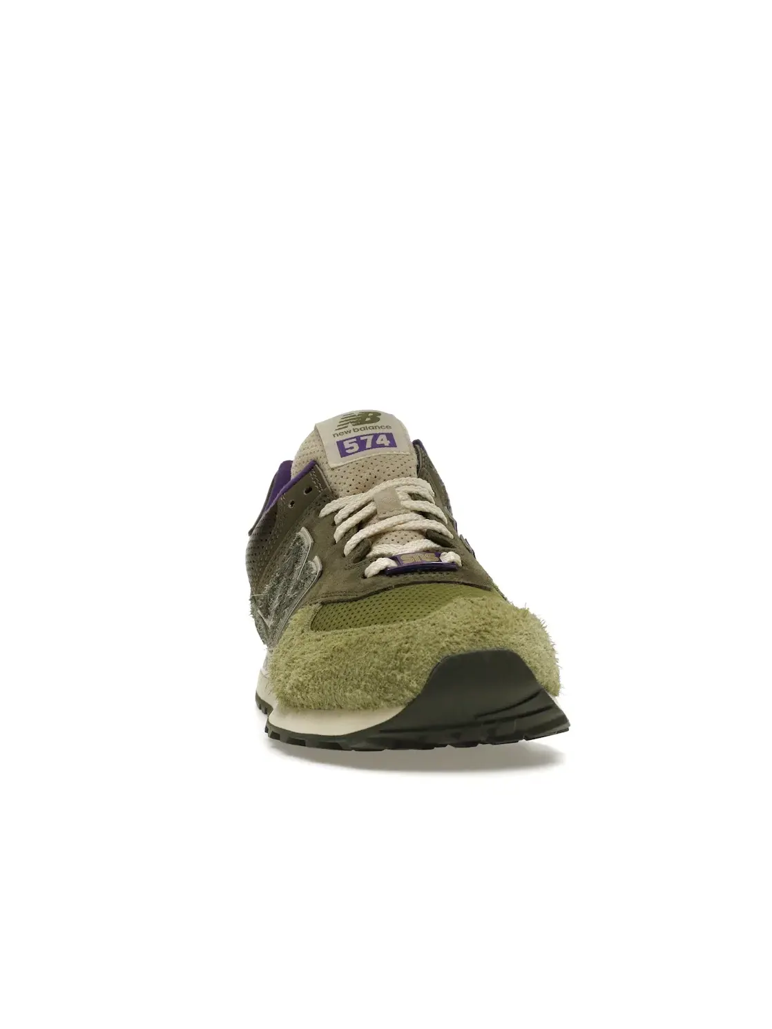 Мужские кроссовки с замшевым верхом New Balance 574 — изображение 2 из 4, зеленый фиолетовый