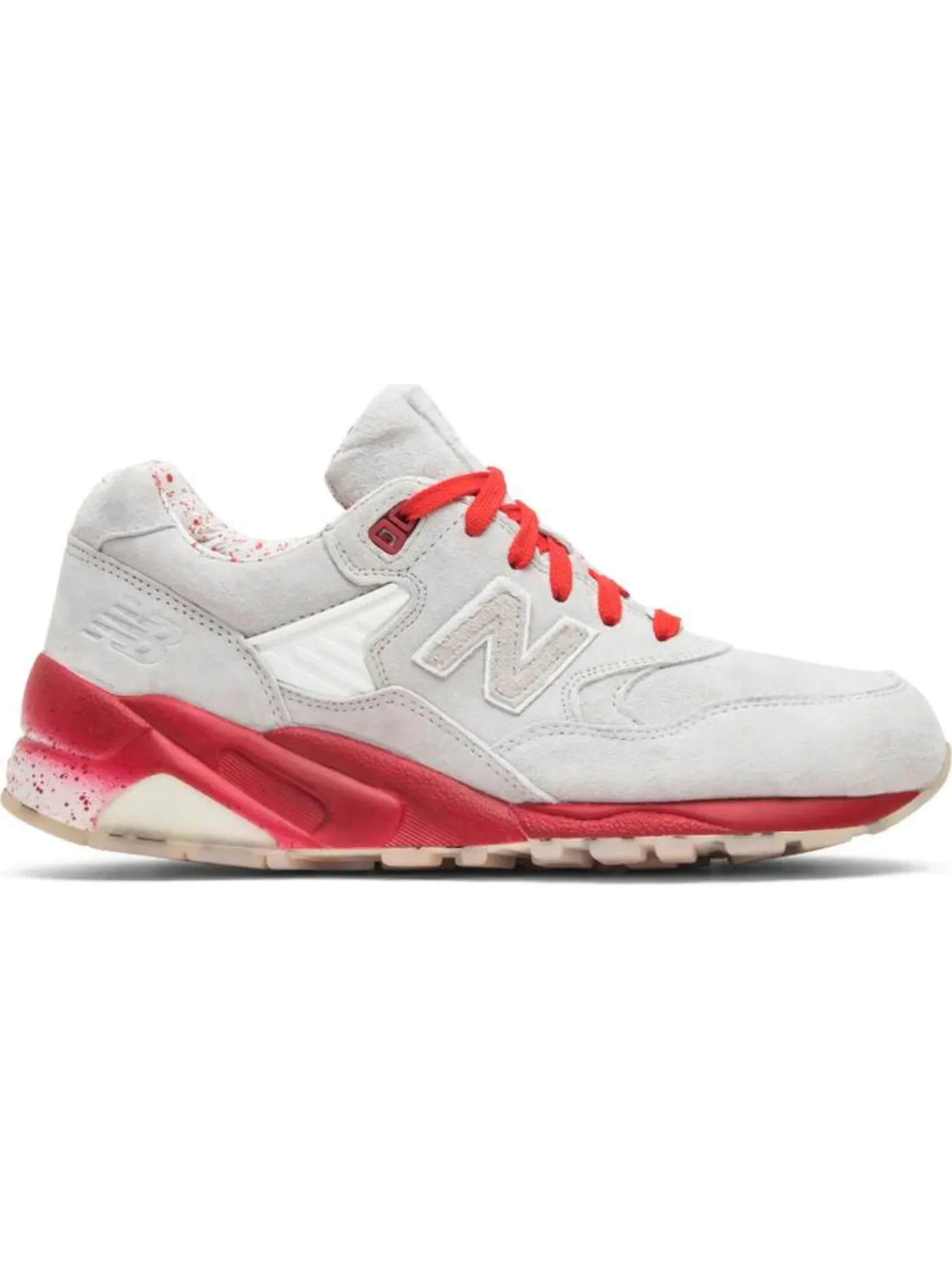 Мужские кроссовки с замшевым верхом New Balance 580 — изображение 1 из 1, белый/красный