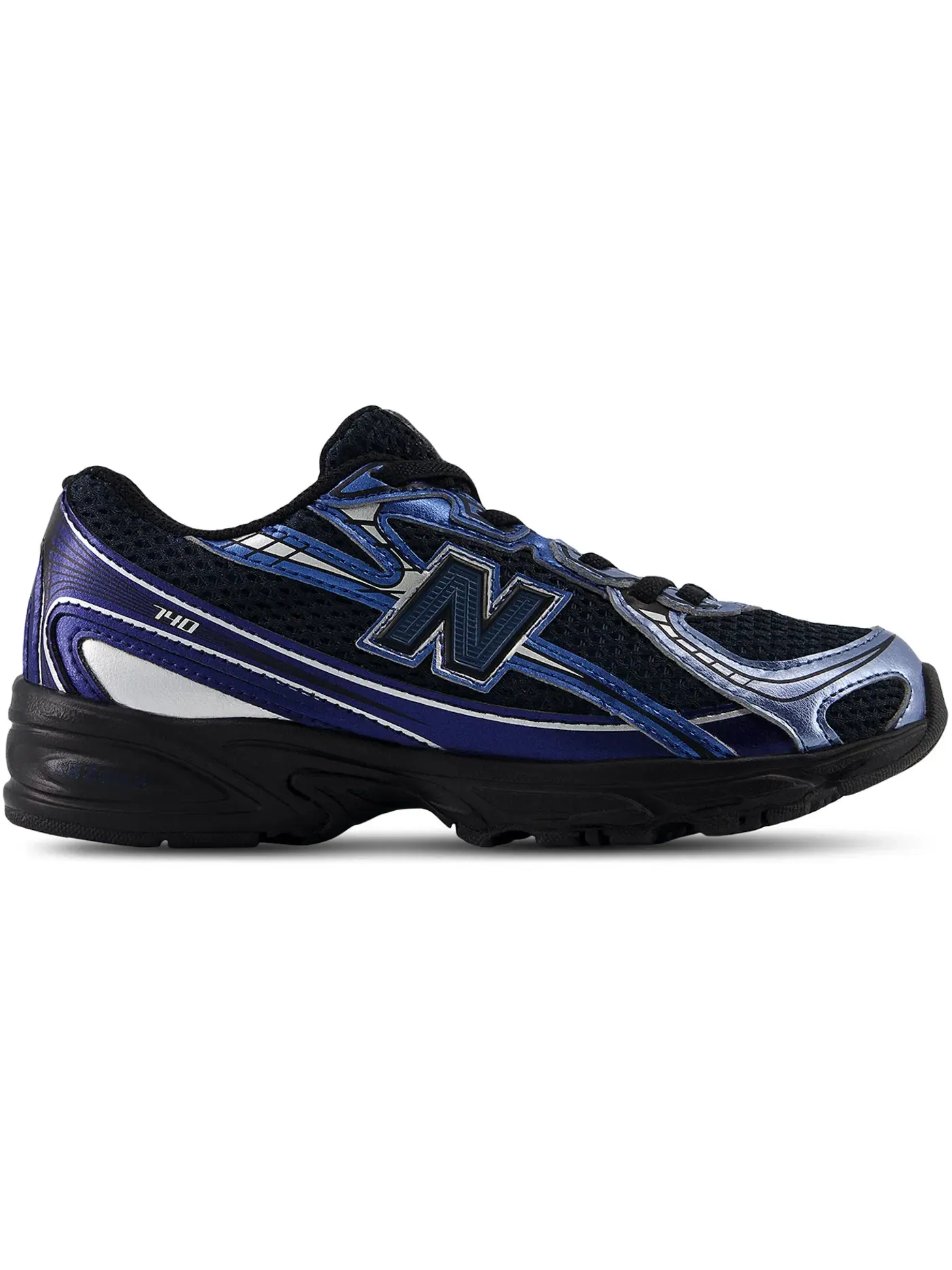 Детские кроссовки Lifestyle с брендовой шнуровкой New Balance 740 Bungee Lace New Balance — изображение 1 из 1, синий/черный