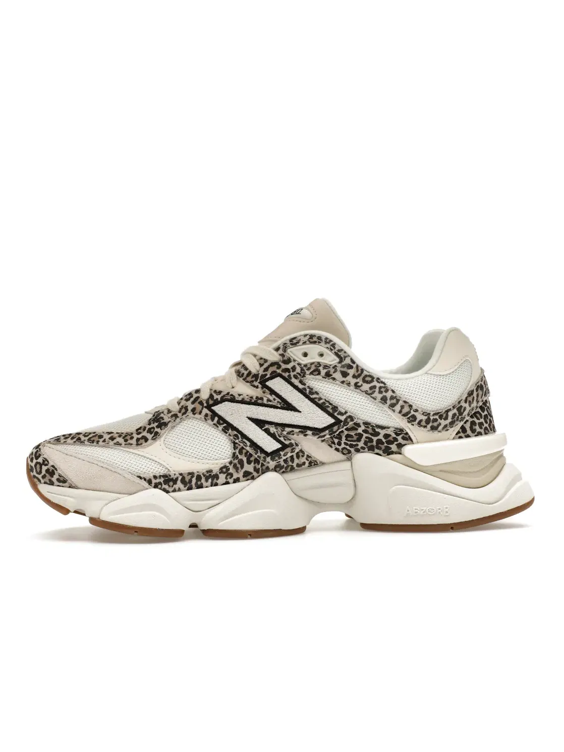 Мужские кроссовки с леопардовым принтом New Balance 9060 — изображение 3 из 4, бежевый/коричневый/белый