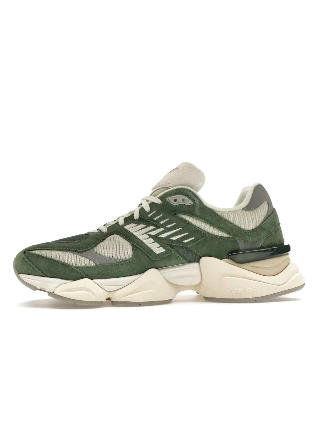 Мужские кроссовки с зеленым верхом New Balance 9060 — изображение 3 из 4, зеленый/кремовый