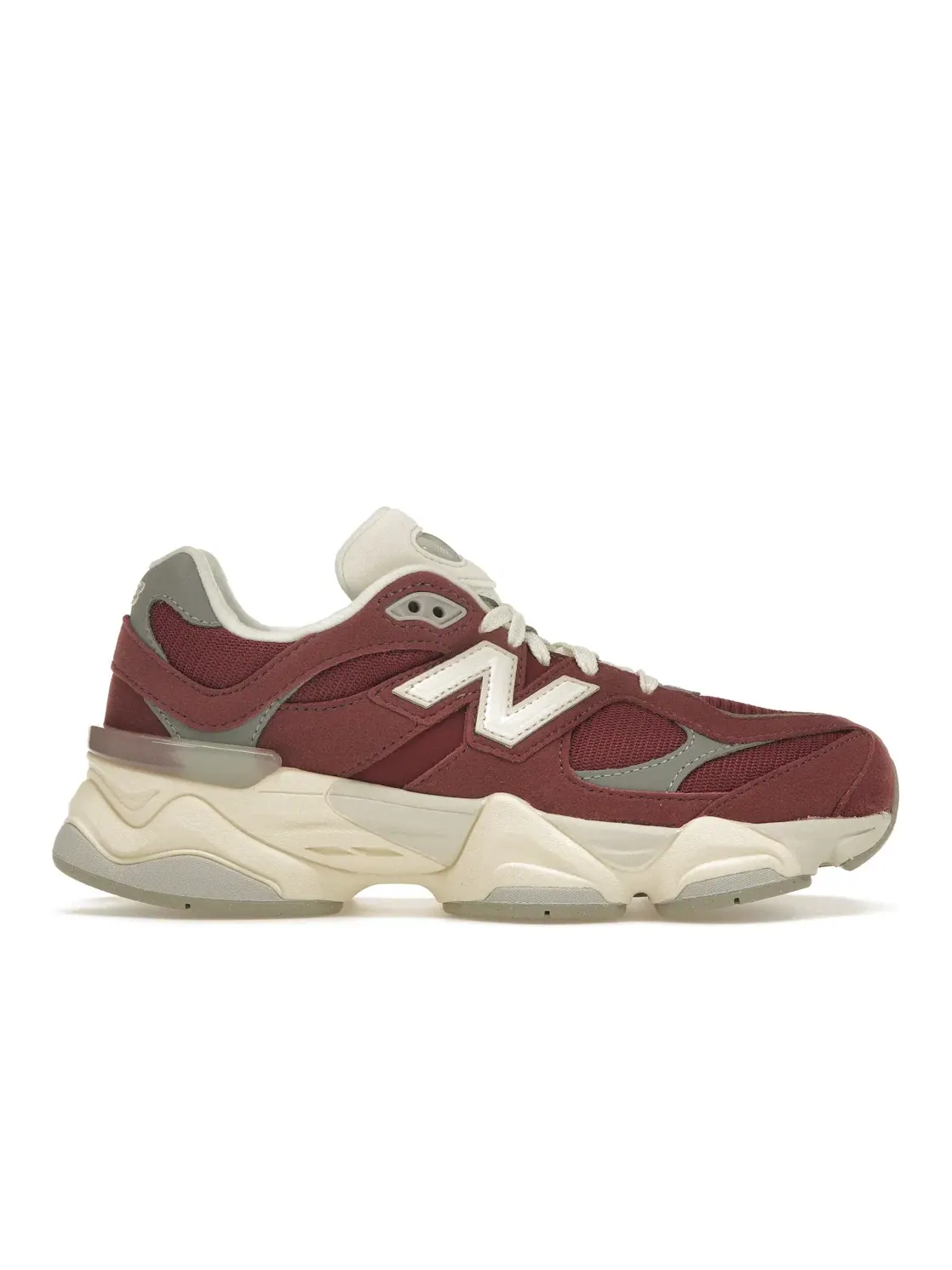 Мужские кроссовки с асимметричным дизайном New Balance 9060 — изображение 1 из 4, бордовый/кремовый/серый