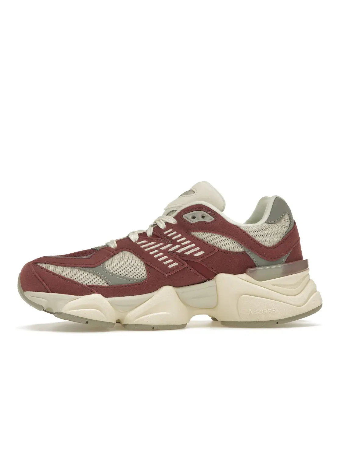 Мужские кроссовки с асимметричным дизайном New Balance 9060 — изображение 3 из 4, бордовый/кремовый/серый