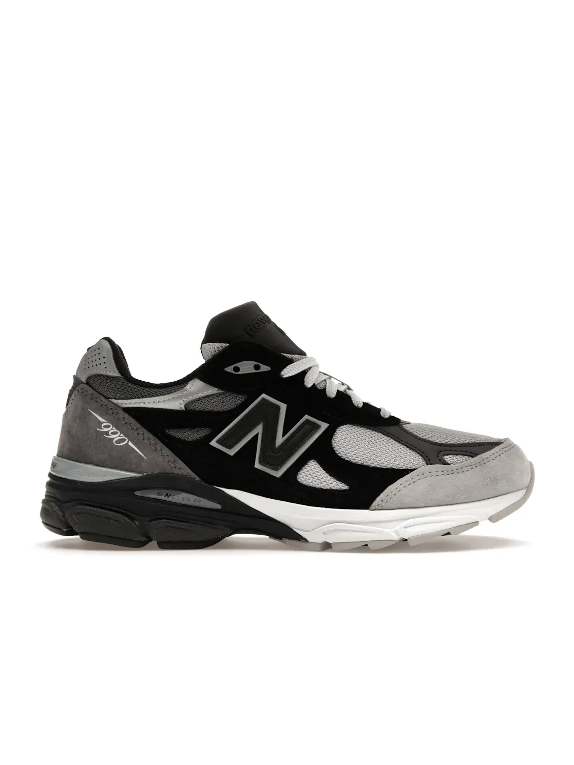 Мужские кроссовки Lifestyle с принтом New Balance 990v3 New Balance — изображение 1 из 4, черный/серый