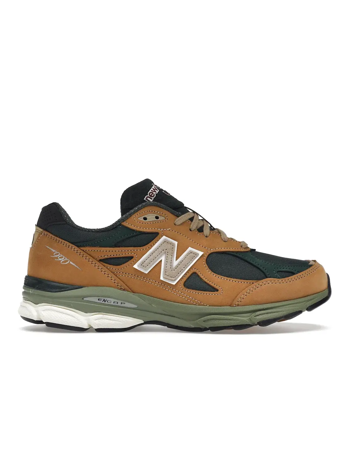 Мужские кроссовки для бега с пеноматериалом New Balance 990v3 — изображение 1 из 4, бежевый зеленый