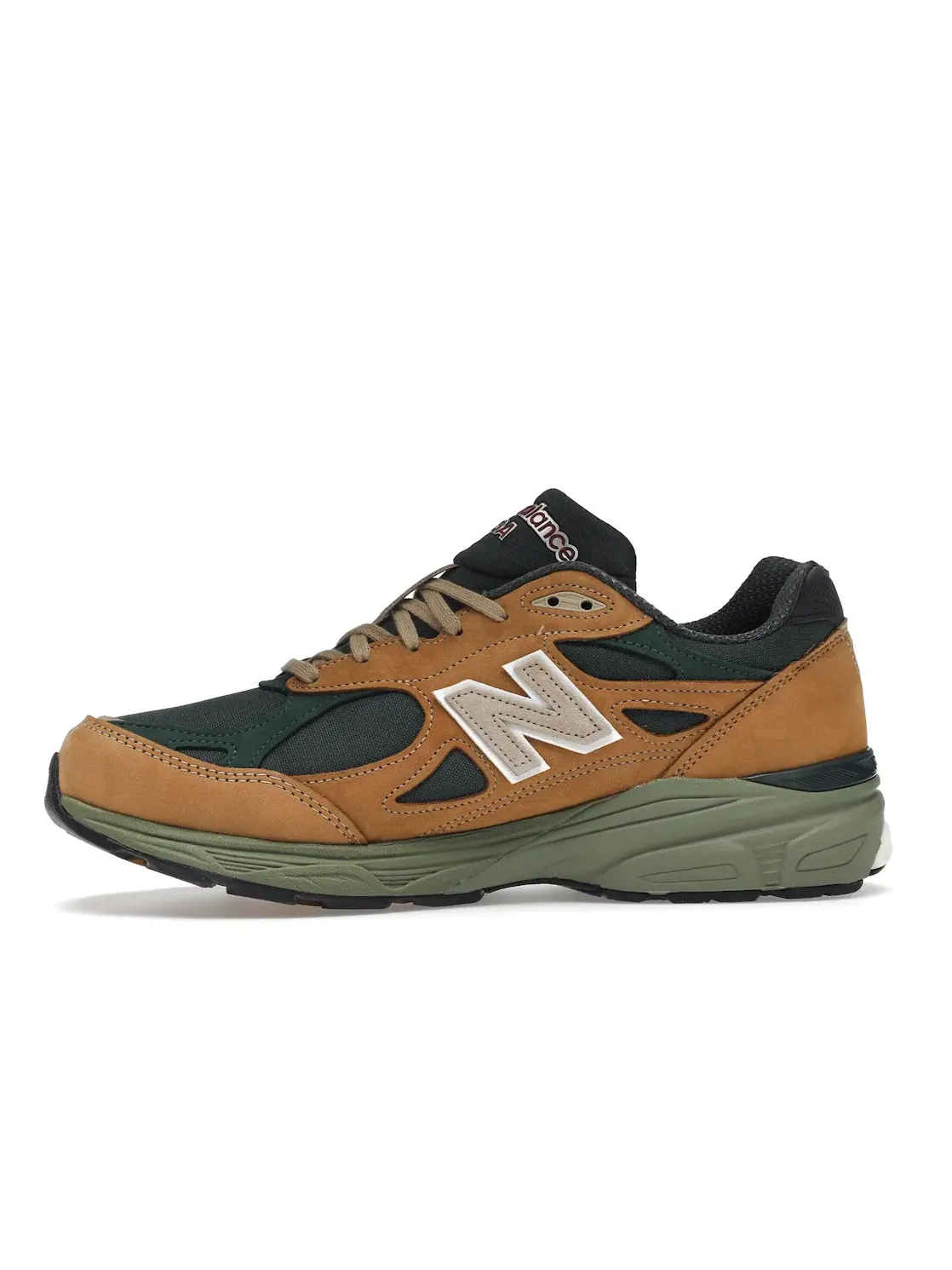 Мужские кроссовки для бега с пеноматериалом New Balance 990v3 — изображение 3 из 4, бежевый зеленый