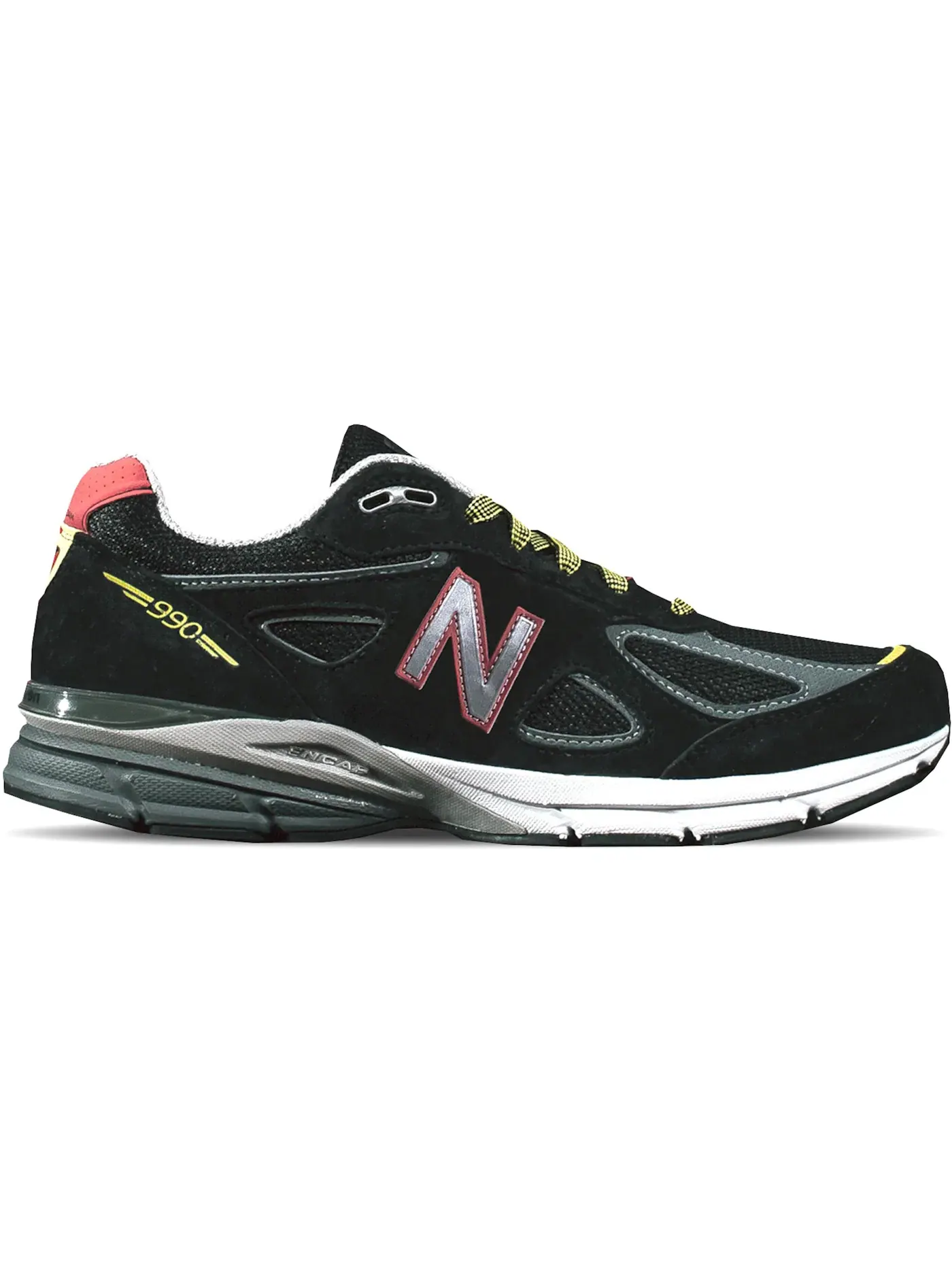 Мужские кроссовки lifestyle New Balance 990v4 DTLR DMV2 — изображение 1 из 1, черный/красный-желтый