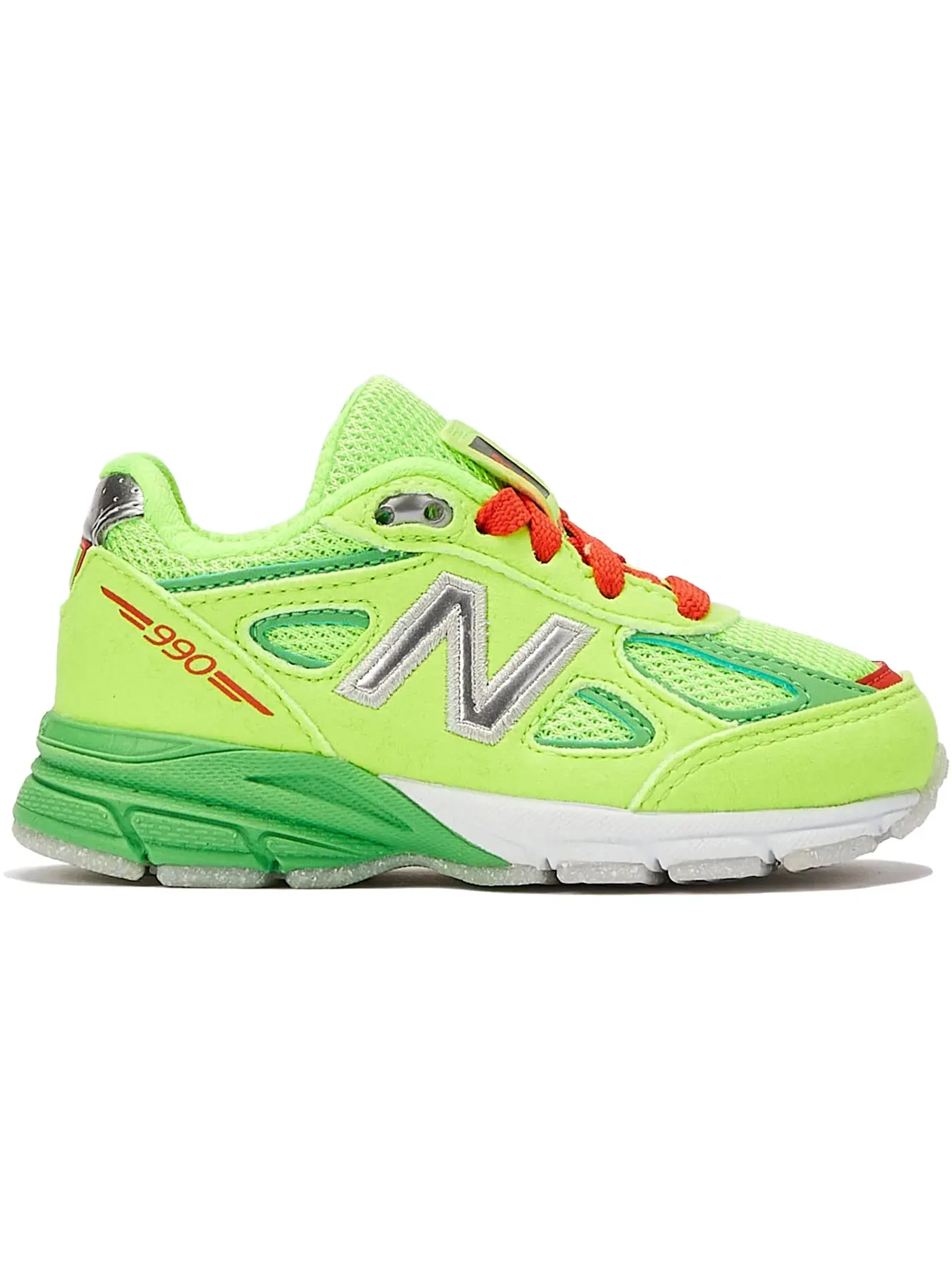Детские кроссовки Lifestyle с длинным шнурком New Balance 990v4 — изображение 1 из 1, зеленый зеленый красный
