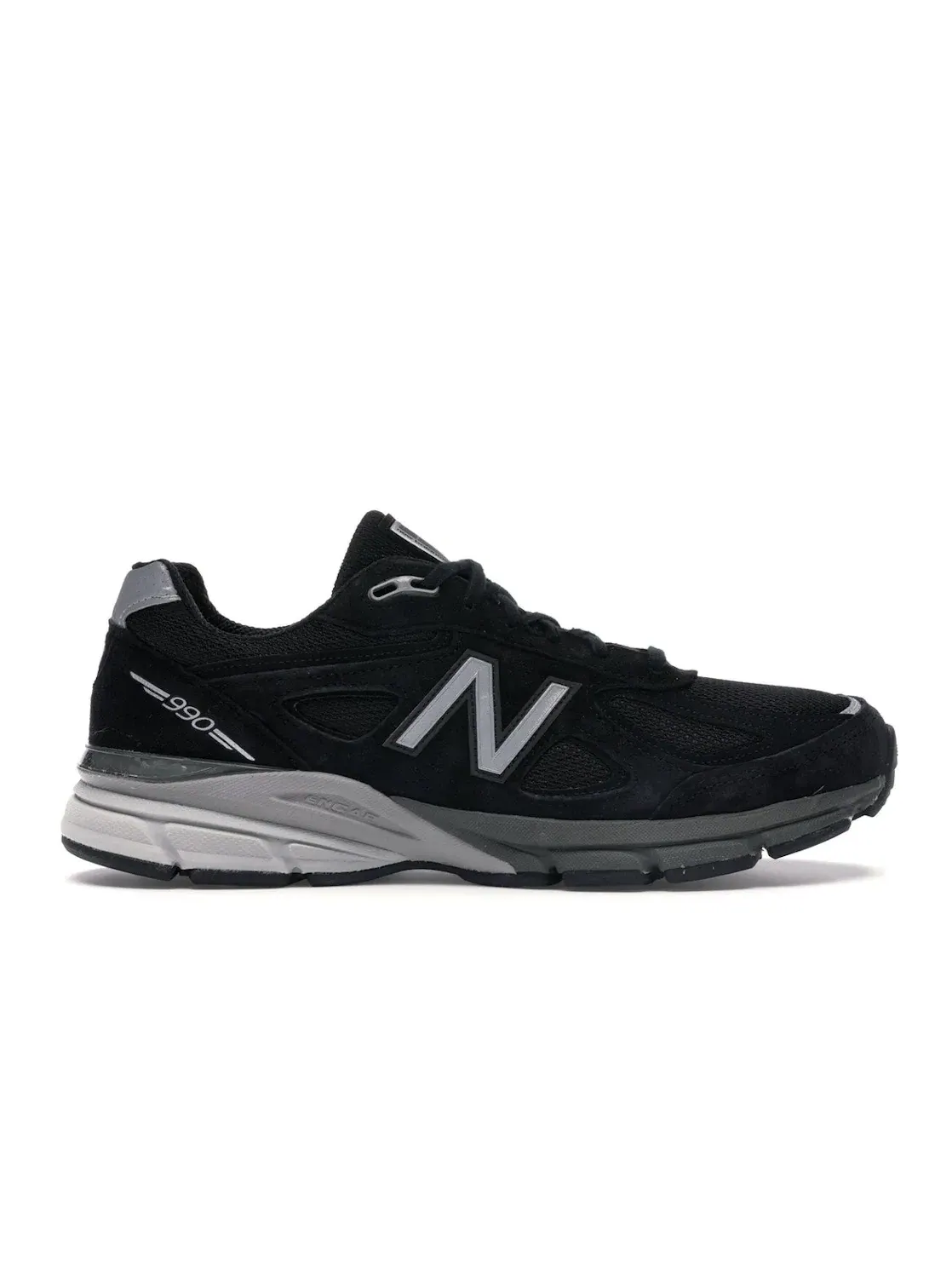 Мужские кроссовки с замшевым верхом New Balance 990v4 — изображение 1 из 4, черный/серебристый