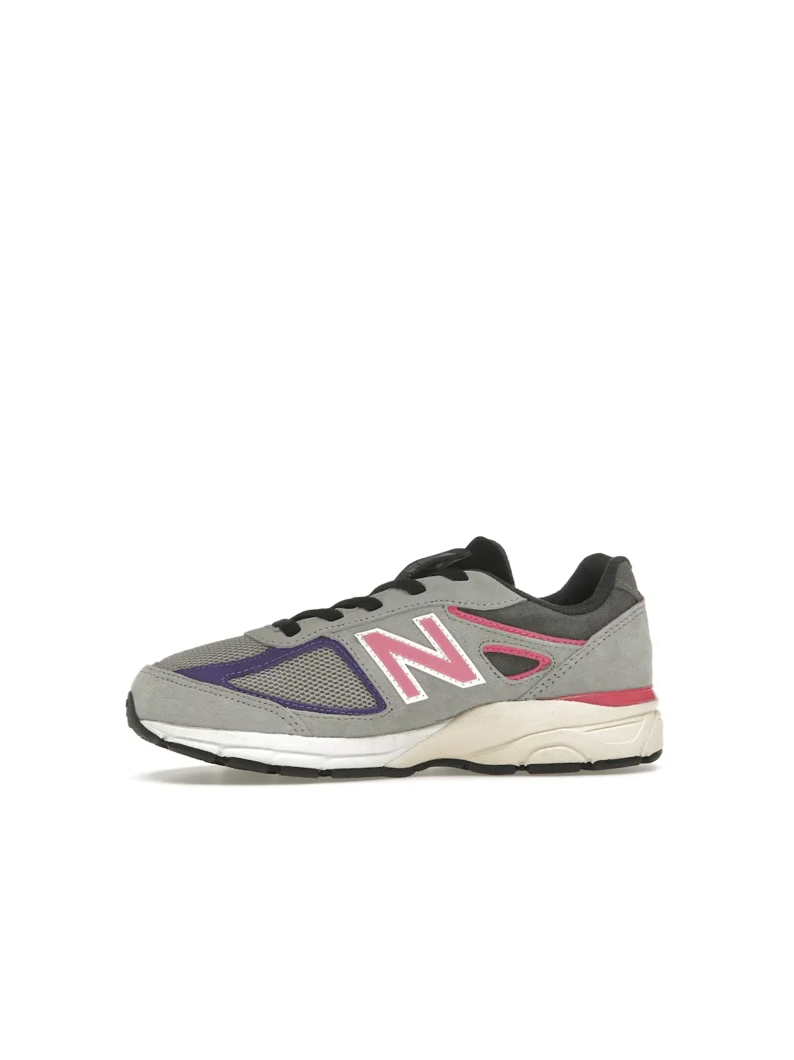 Детские кроссовки Lifestyle с замшевыми вставками New Balance 990v4 — изображение 3 из 4, серый/розовый