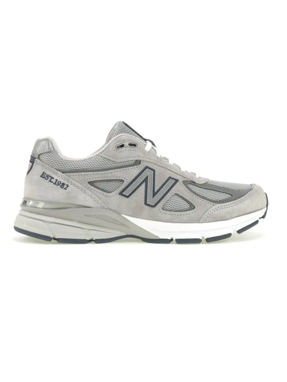 Мужские кроссовки Lifestyle с замшевым верхом New Balance 990v4 — изображение 1 из 4, серый/темно-синий