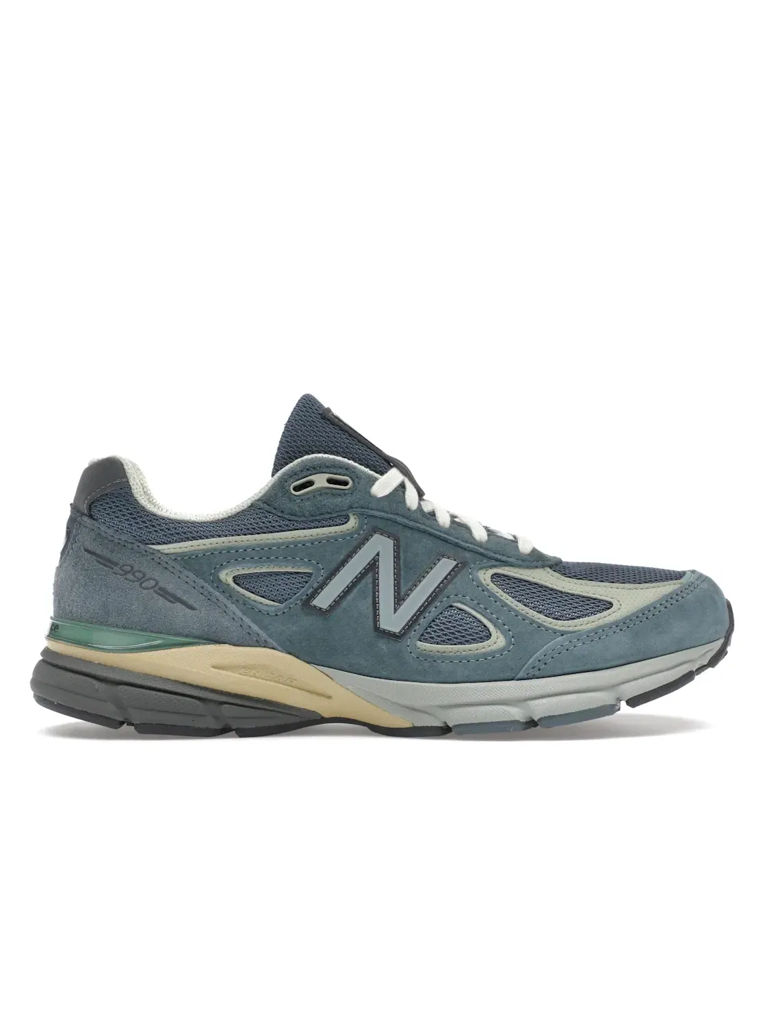 Мужские кроссовки с замшевым и сетчатым верхом New Balance 990v4 — изображение 1 из 4, синий/белый/кремовый