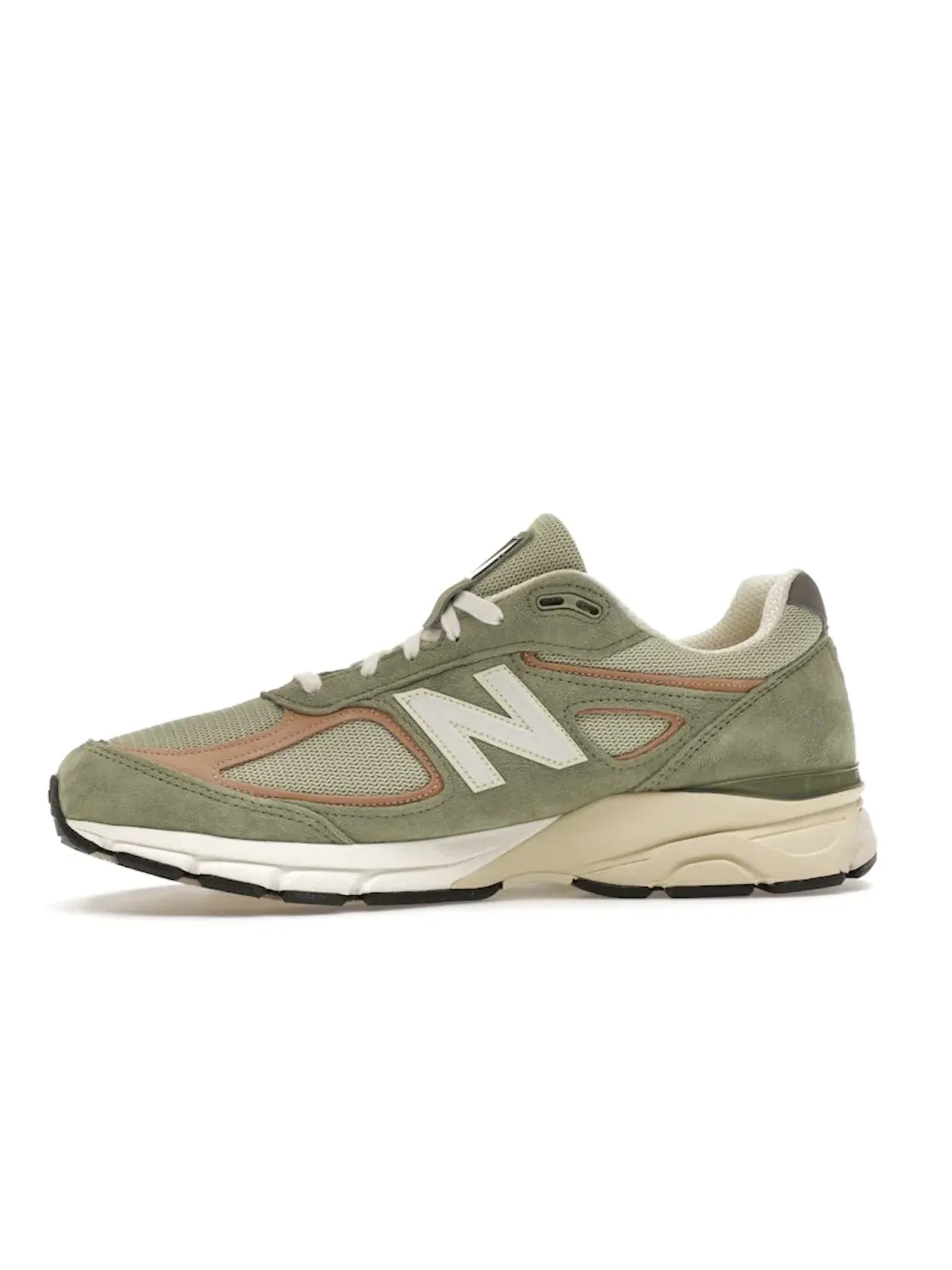 Мужские кроссовки Lifestyle с замшевыми накладками New Balance 990v4 — изображение 3 из 4, оливковый